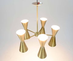 1960s Brass Starlite Chandeliers with Double Ended Fluted Cones