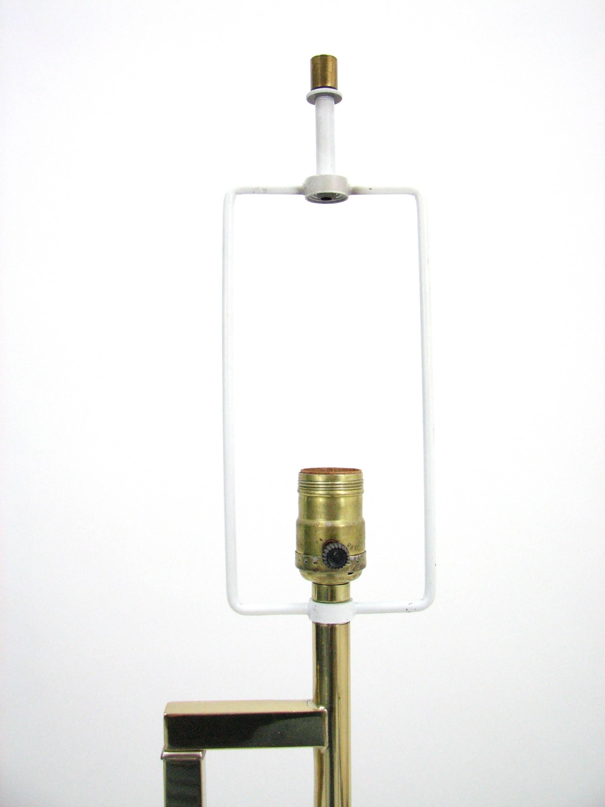 American Mid-Century Laurel Brass Adjustable Floor Lamp For Sale