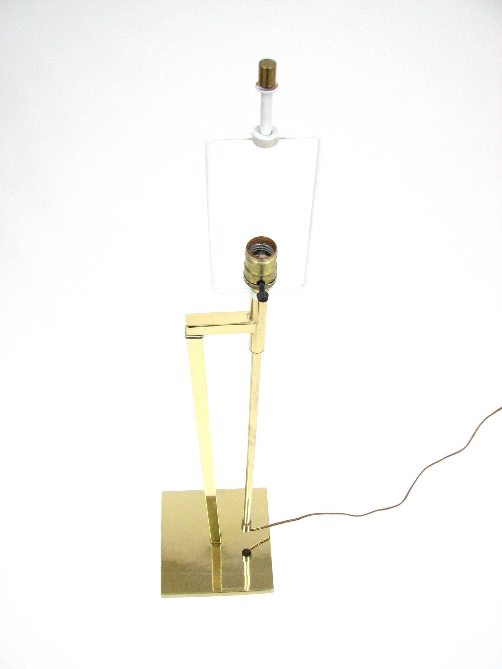 20th Century Mid-Century Laurel Brass Adjustable Floor Lamp For Sale