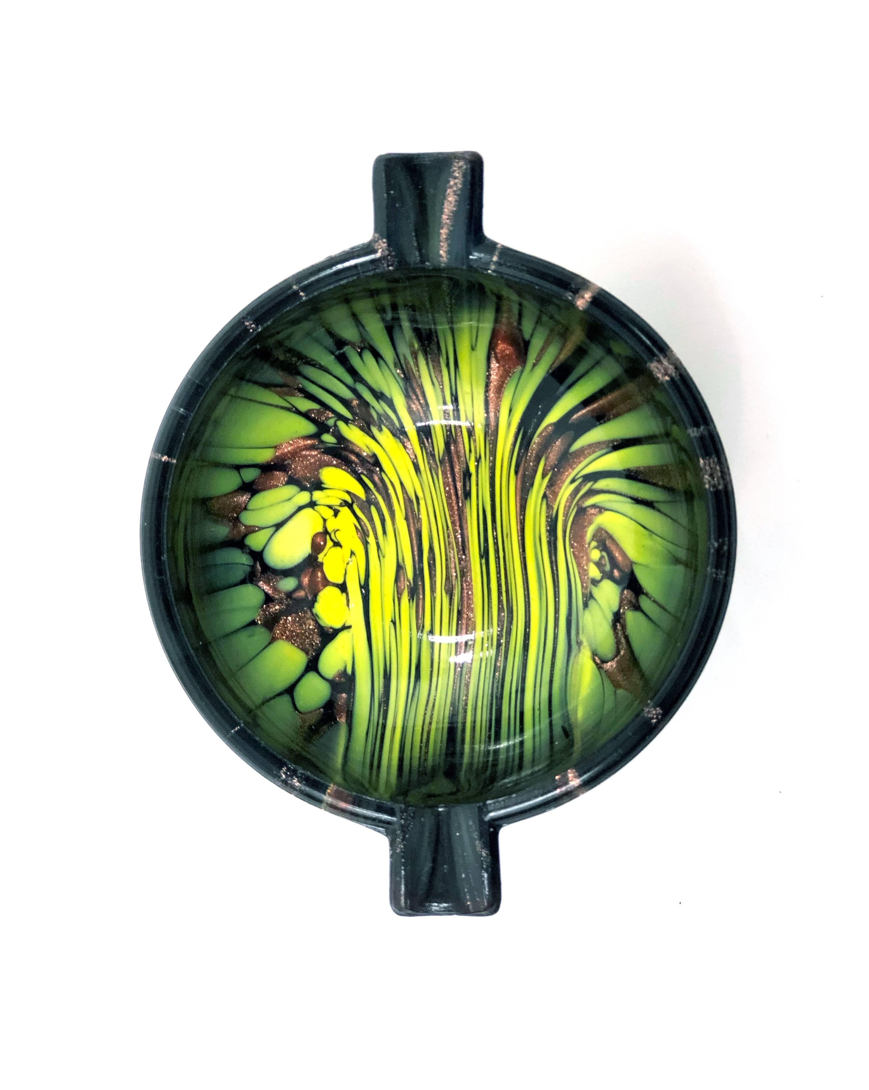 Italian Mid-Century Murano Glass Palm-Size Ashtrays