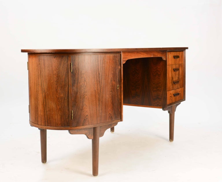Magnificent And Sensual Kai Kristensen Rosewood Executive Desk From Scandinavian Modern Magnificent And Sensual Kai Kristensen Rosewood Executive Desk From Denmark For