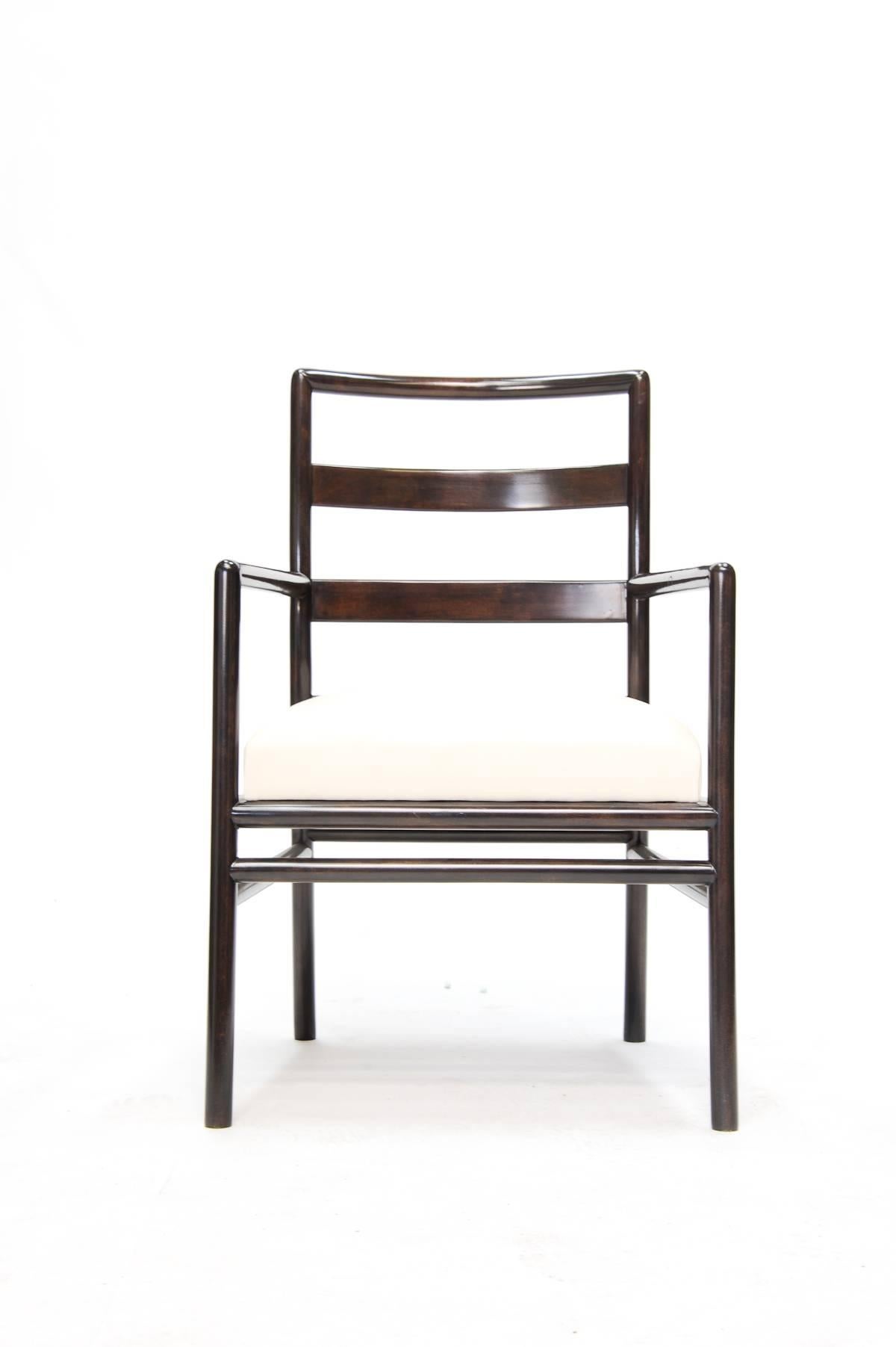 Mid-Century Modern Pair of T.H. Robsjohn-Gibbings Ladder Back Armchairs For Sale