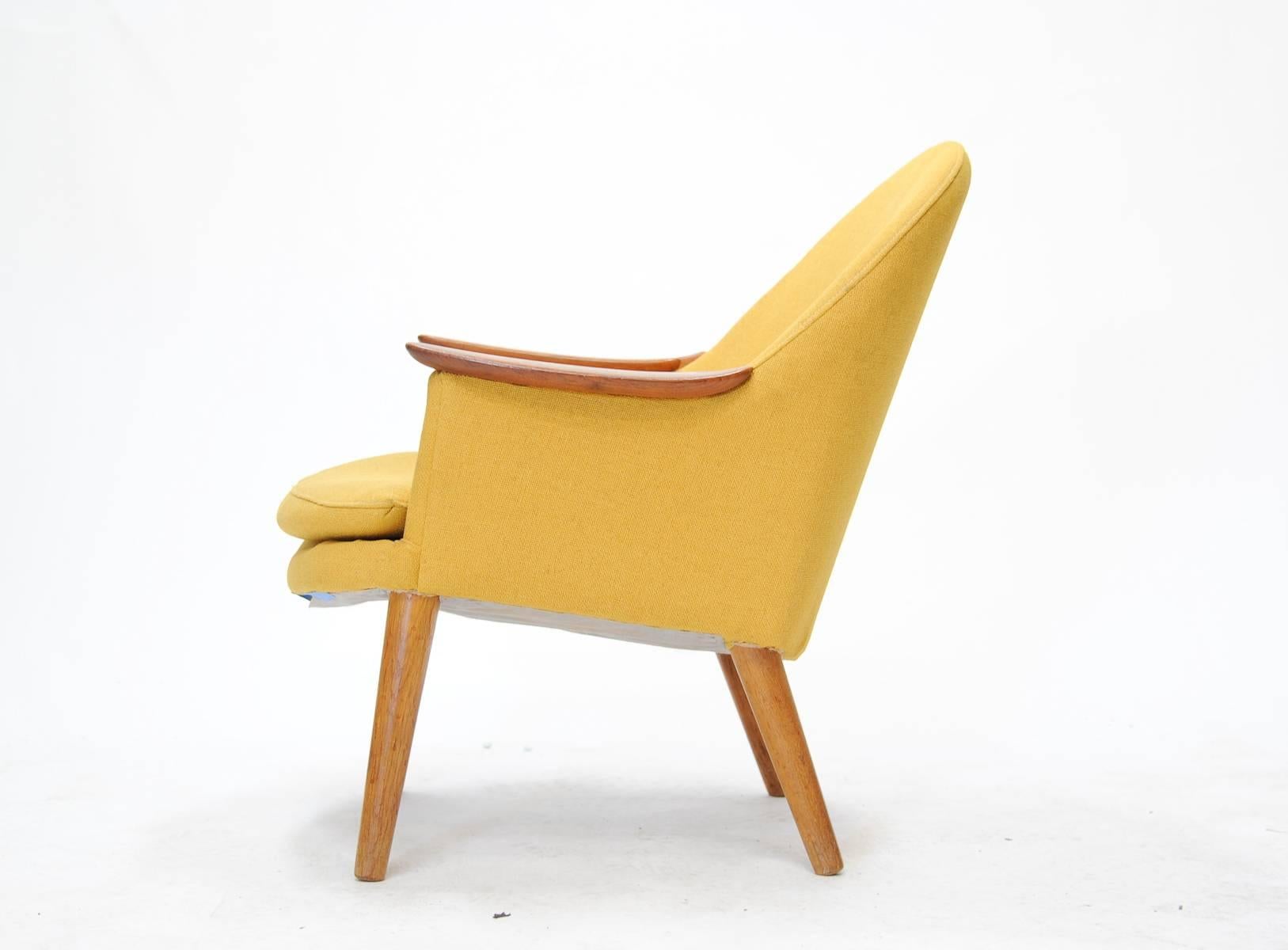 A playful and wonderful chair with wonderful arms and refined curves.  A wonderful example of a chair by sdanish designer. Arm Height is 22