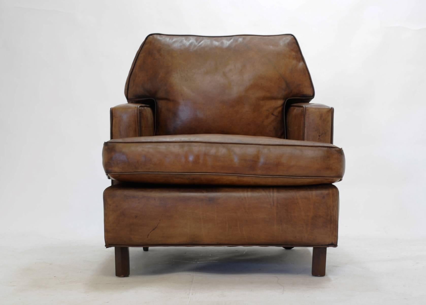 American Edward Wormley for Dunbar Club Chair and Ottoman For Sale