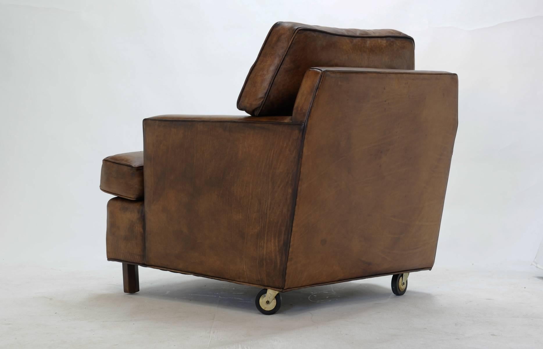 Mid-20th Century Edward Wormley for Dunbar Club Chair and Ottoman For Sale