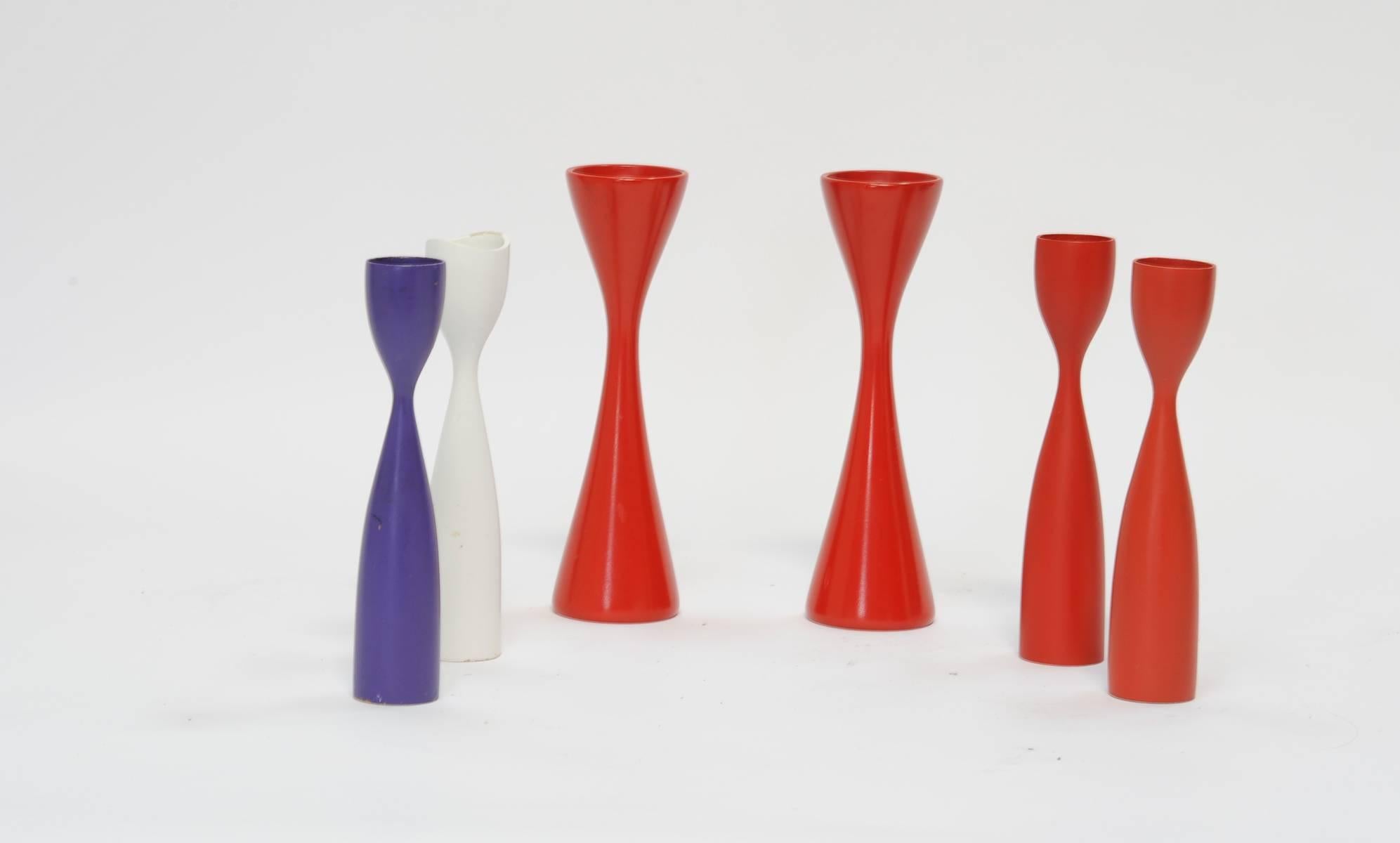 Mid-20th Century 33 Danish Candle Stick Collection in a Rainbow of Shapes and Colors