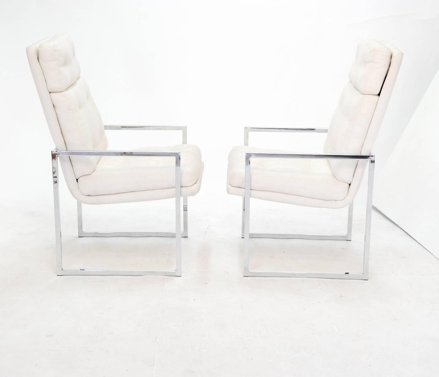 Late 20th Century Six Grand and Comfortable Chairs in the Manner of Milo Baughman For Sale