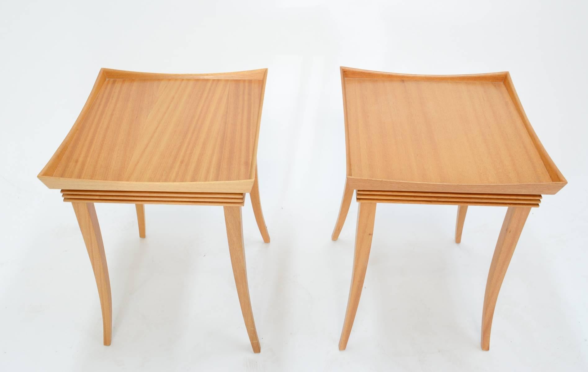 Mid-Century Modern Elegant and Refined Pair of Paul Frankl End Tables