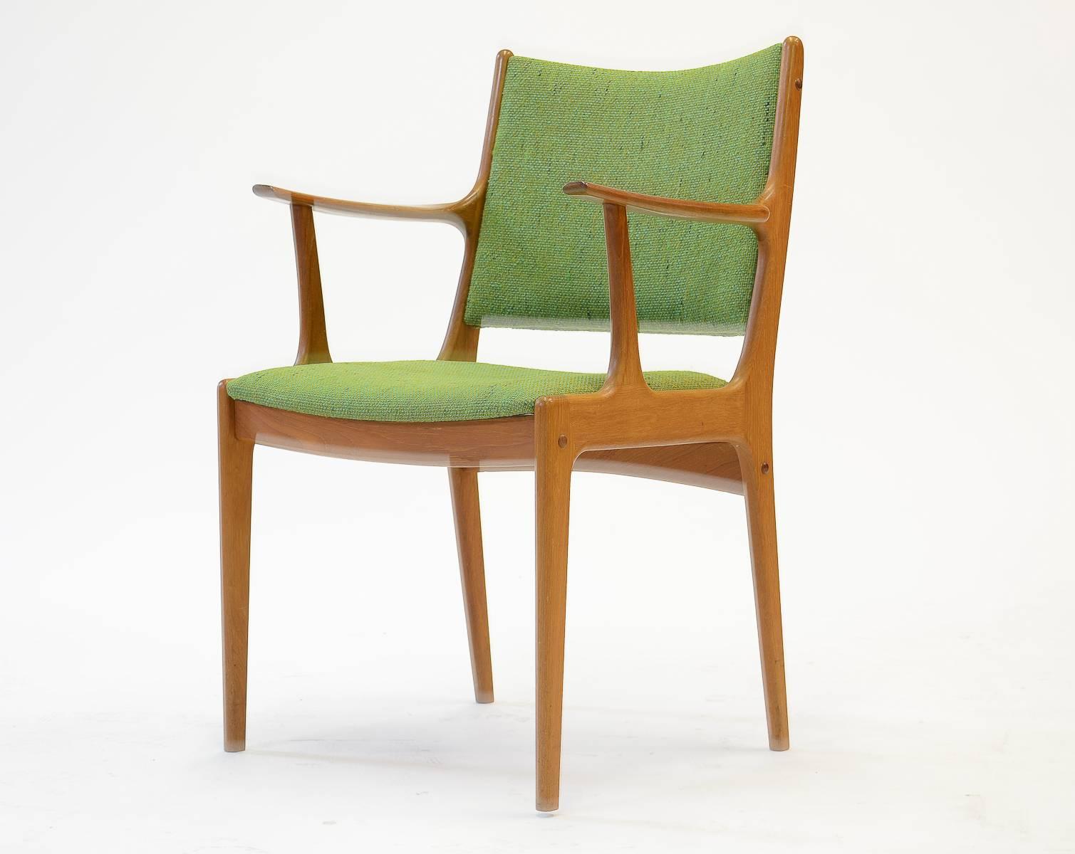 Mid-Century Modern Ten Johannes Andersen Armchairs with Nanna Ditzel Hallingdal Green Fabric