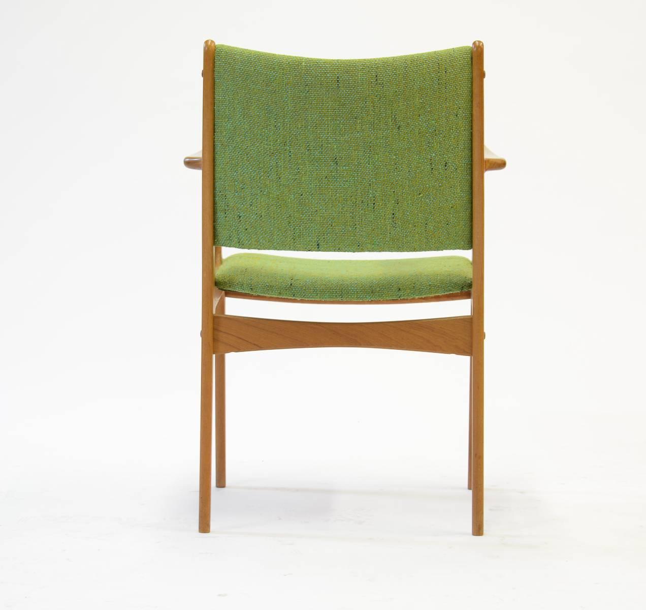 Ten Johannes Andersen Armchairs with Nanna Ditzel Hallingdal Green Fabric In Good Condition In Portland, OR