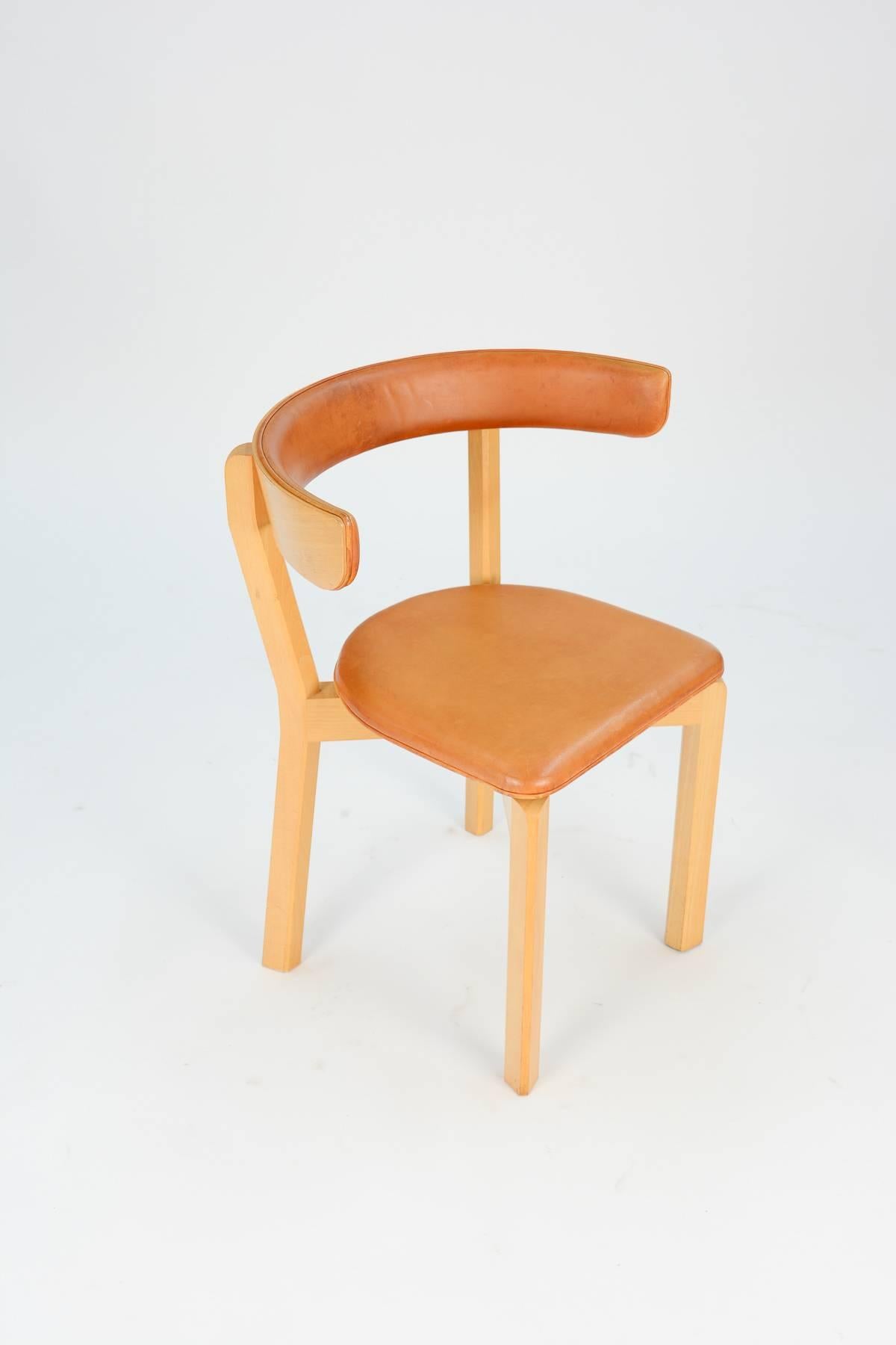 Danish Up to 3 Jorgen Gammelgaard Surround Back Dining Chairs in Congac Leather