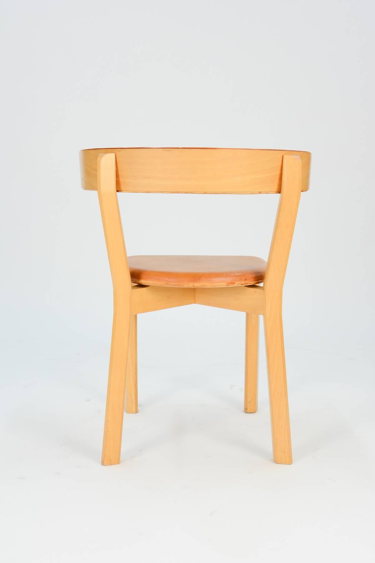 Late 20th Century Up to 3 Jorgen Gammelgaard Surround Back Dining Chairs in Congac Leather