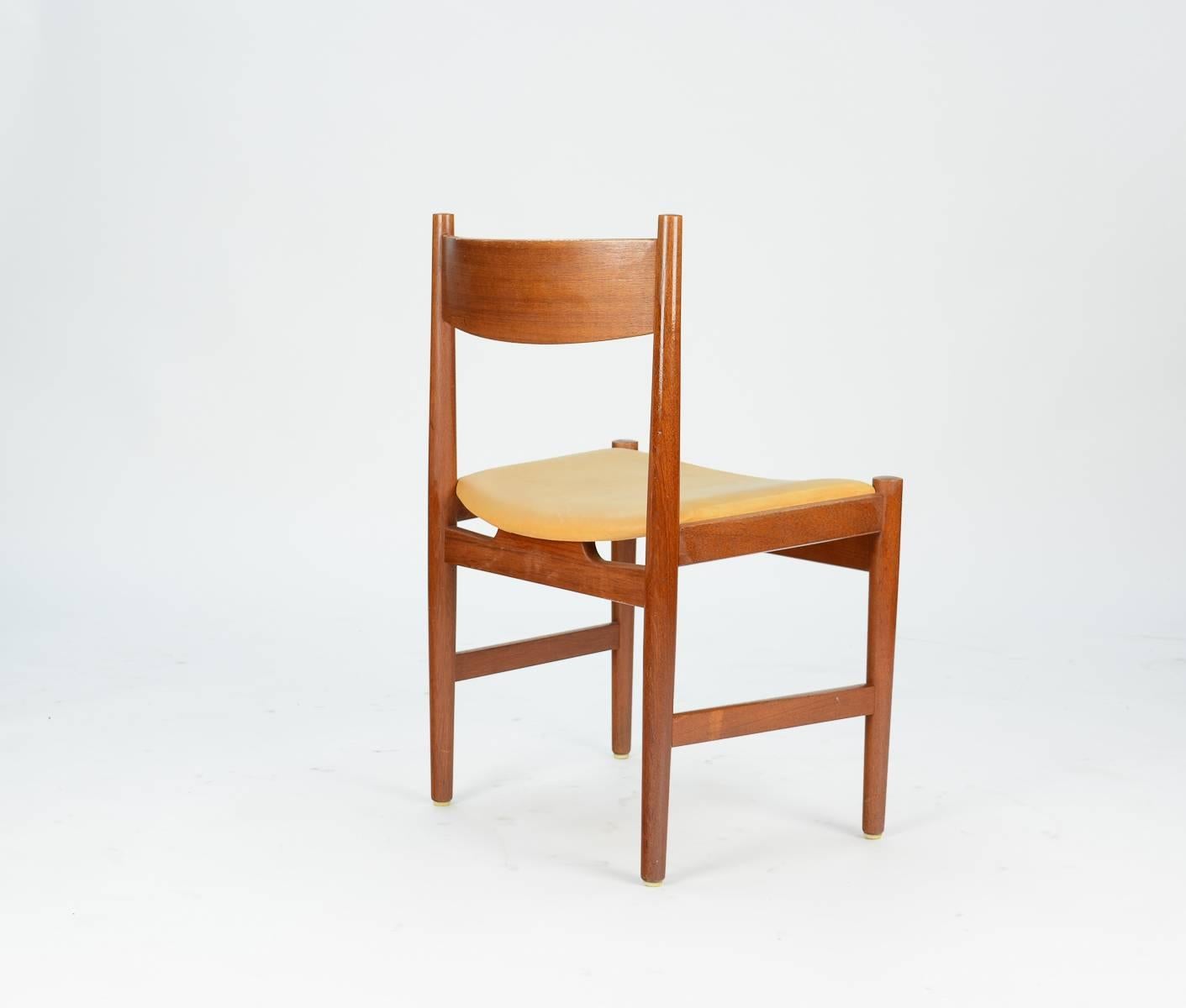 Danish Eight Hans Wegner CH 36 Dining Chairs with Congac Leather Seats for Carl Hansen