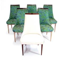 Six Mid-Century Walnut Dining Chairs after Adrian Pearsall