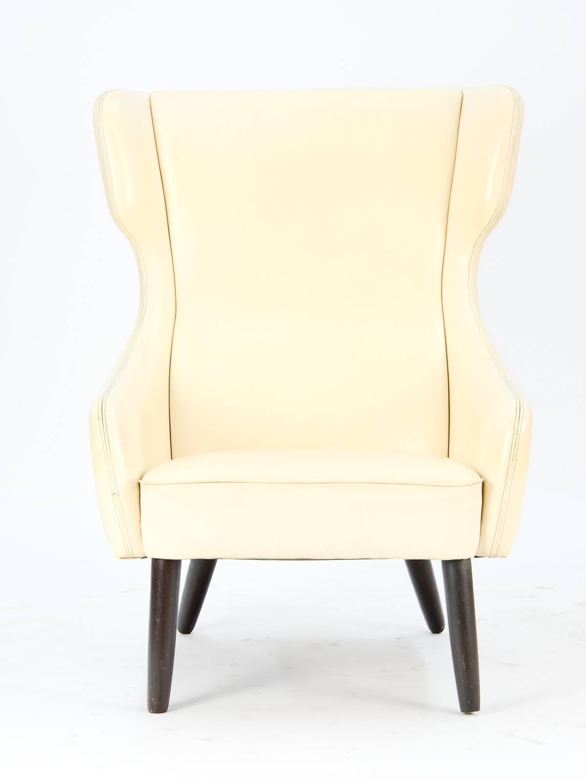 Distinctively-Styled Wingback Armchair In Good Condition For Sale In Portland, OR