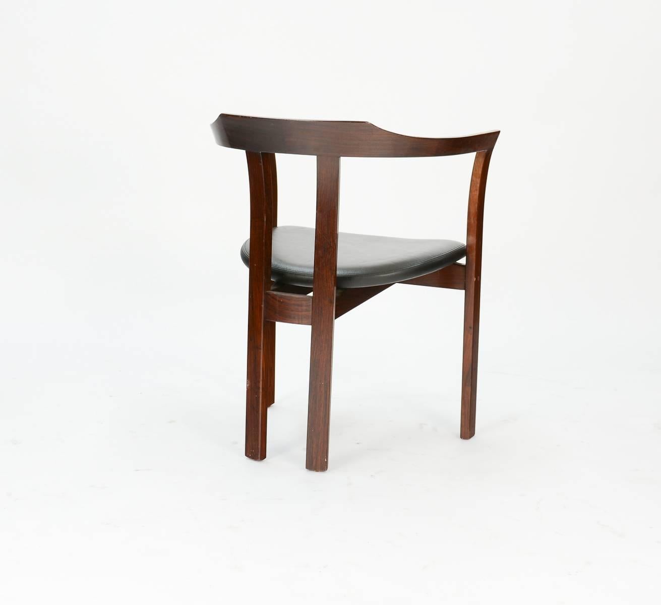 Scandinavian Modern A Pair Rosewood Arm Chairs by Hans Olsen for C/S Mobler, Glostrup 