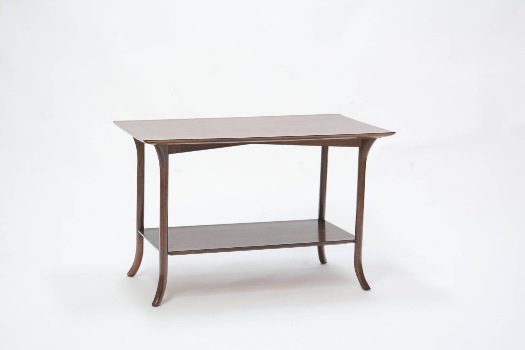 Mid-Century Modern T. H. Robsjohn-Gibbings Side Table for Widdicomb with Crossed-Veneer Top For Sale