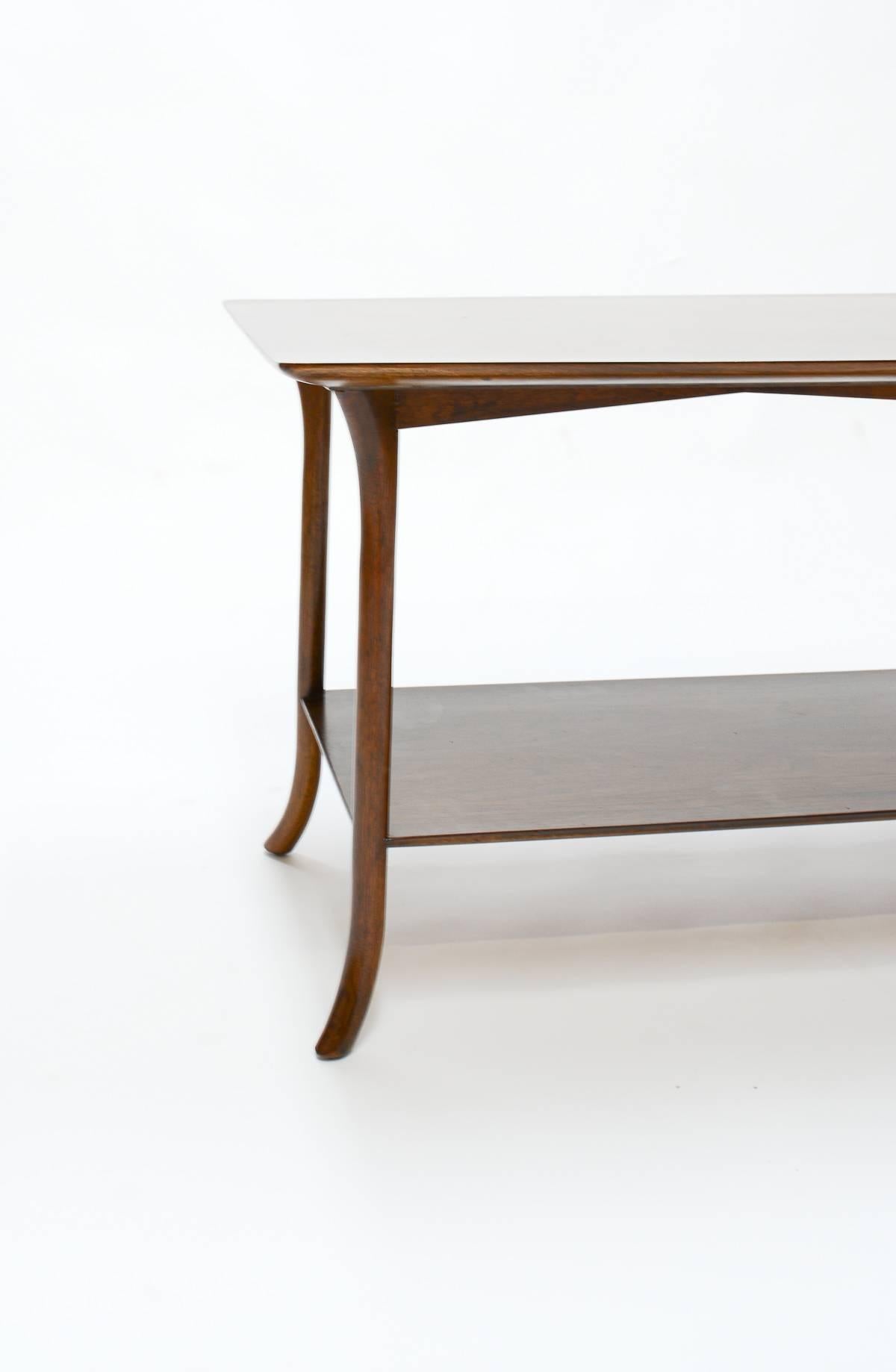 Mid-20th Century T. H. Robsjohn-Gibbings Side Table for Widdicomb with Crossed-Veneer Top For Sale