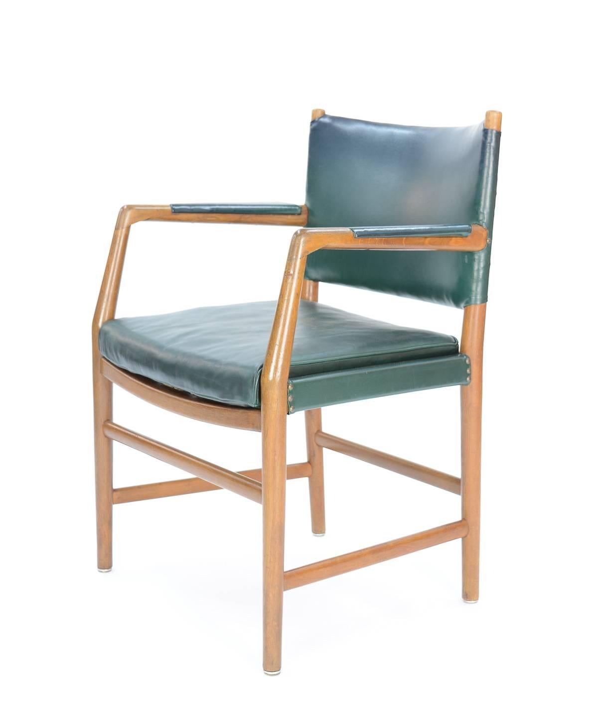Hans Wegner designed this chair, circa 1940 while he was working with Arne Jacobsen and Erik Møller as the project leader for furniture design of the Aarhus City Hall. Wegner contacted the Aarhus firm, Planmøbler about designing a series of