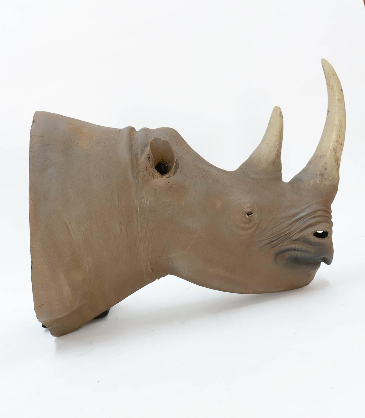 Mid-20th Century 1950s Museum Full Scale African Black Rhinoceros Model