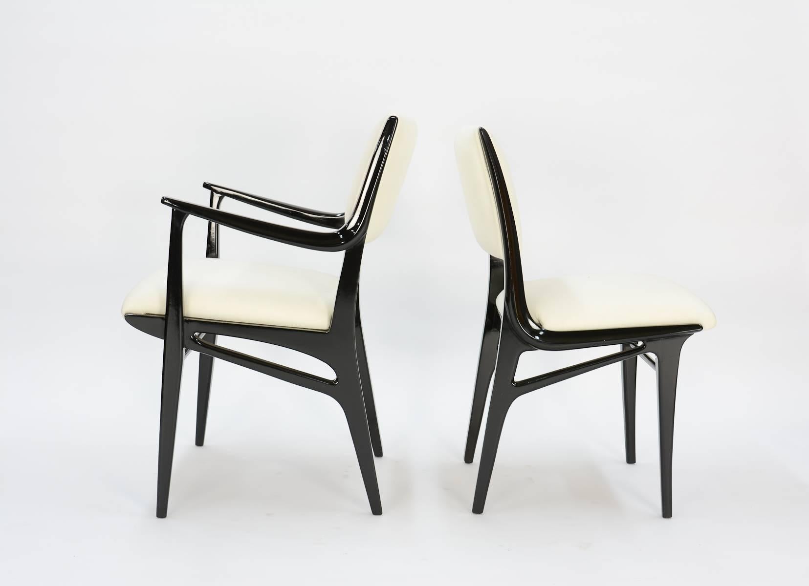 American Elegant Set of 10 Dining Chair by John Van Koert's Profile Line for Drexel