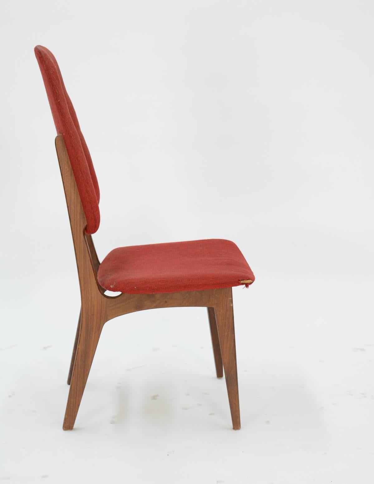 Norwegian Up to 10 Sorheim Bruk High Back Dining Chairs with Walnut Frames 1960 For Sale