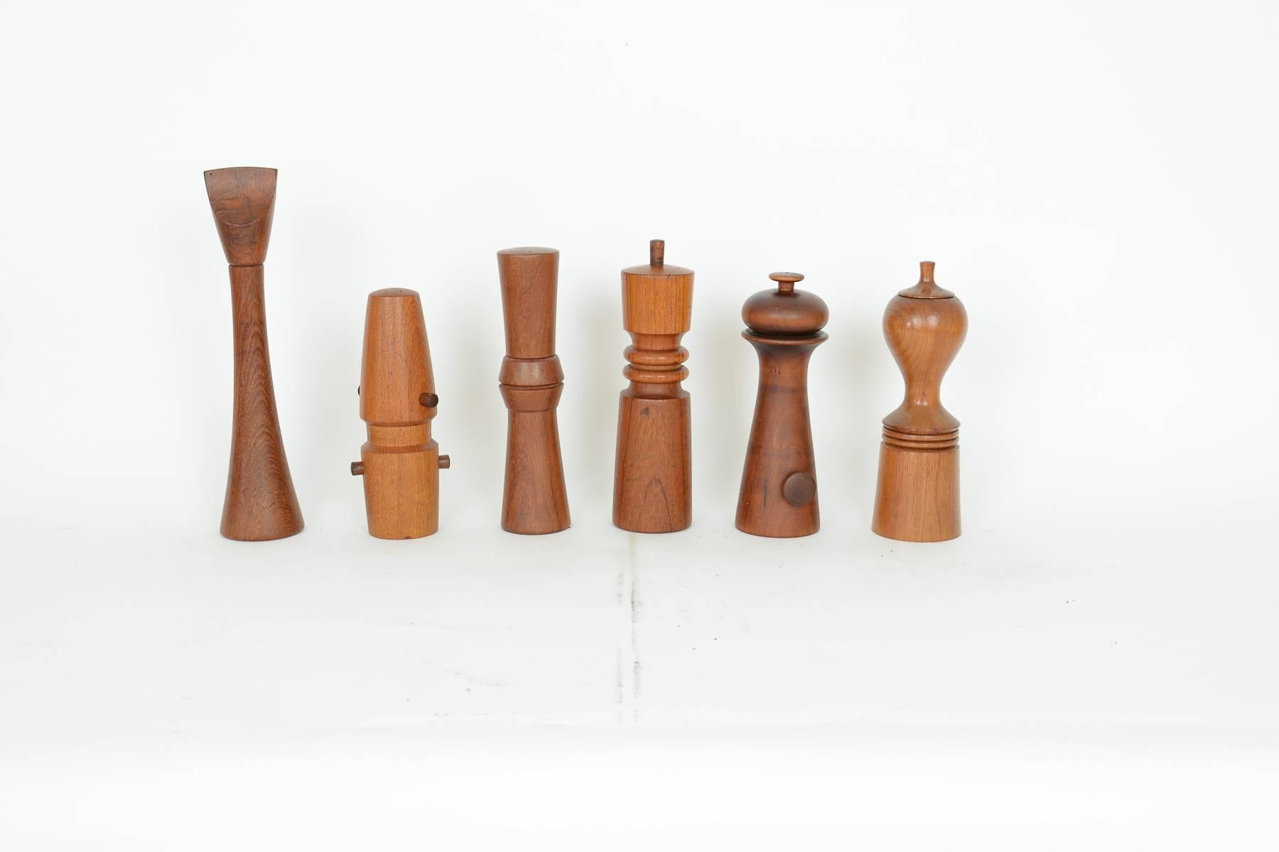 Scandinavian Modern Collection of 25 Dansk Peppermills by Jens Quistgaard and Others Designers