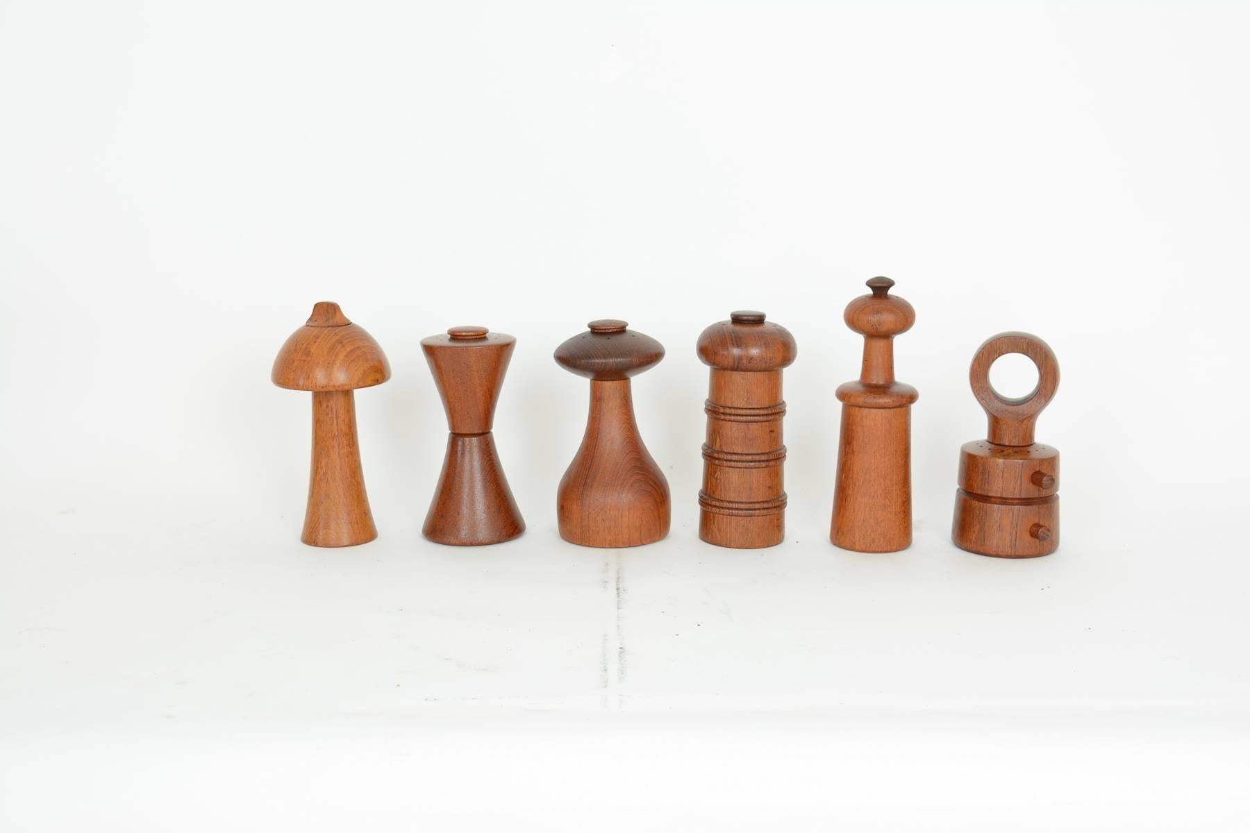 Danish Collection of 25 Dansk Peppermills by Jens Quistgaard and Others Designers