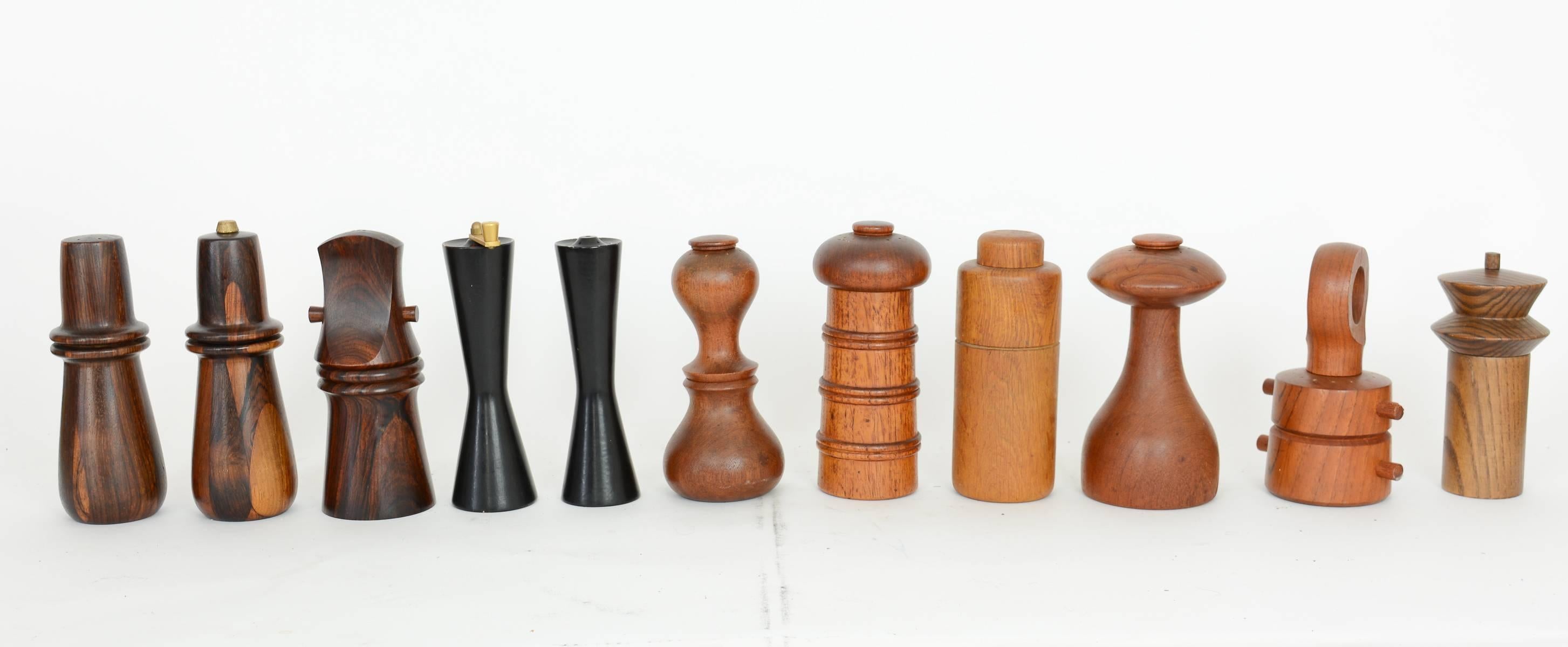 Danish Grand Collection of 40 Peppermills and a Few Salts 'Some by Jen Quistgaard' For Sale