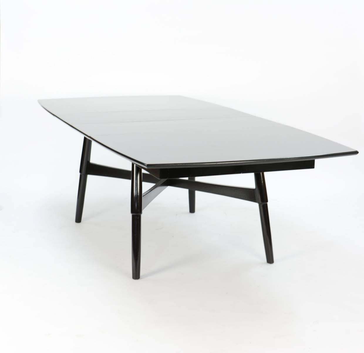 John Keal Ebonized Model 4058 Dining Table and Chairs for Brown Saltman 1