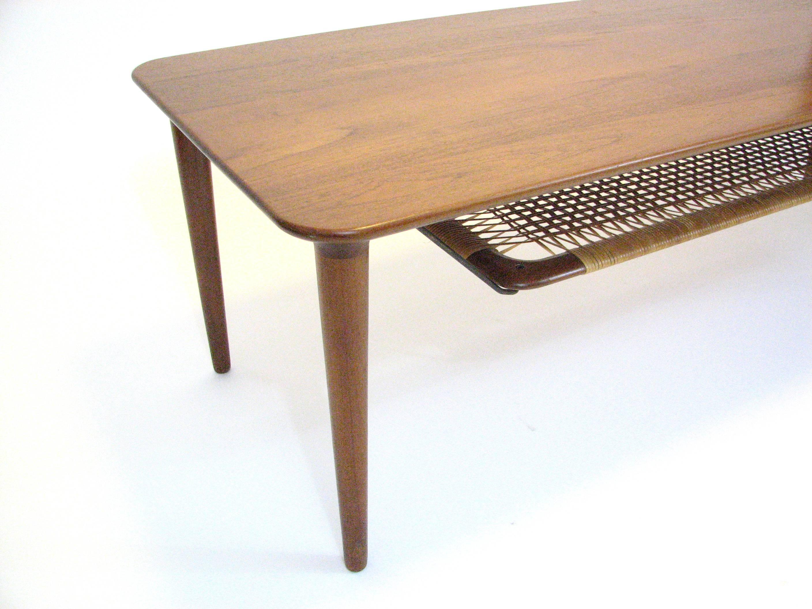 20th Century Mid-Century Norwegian Teak Coffee Table by Gustav Bahus in the manner of Hvidt.