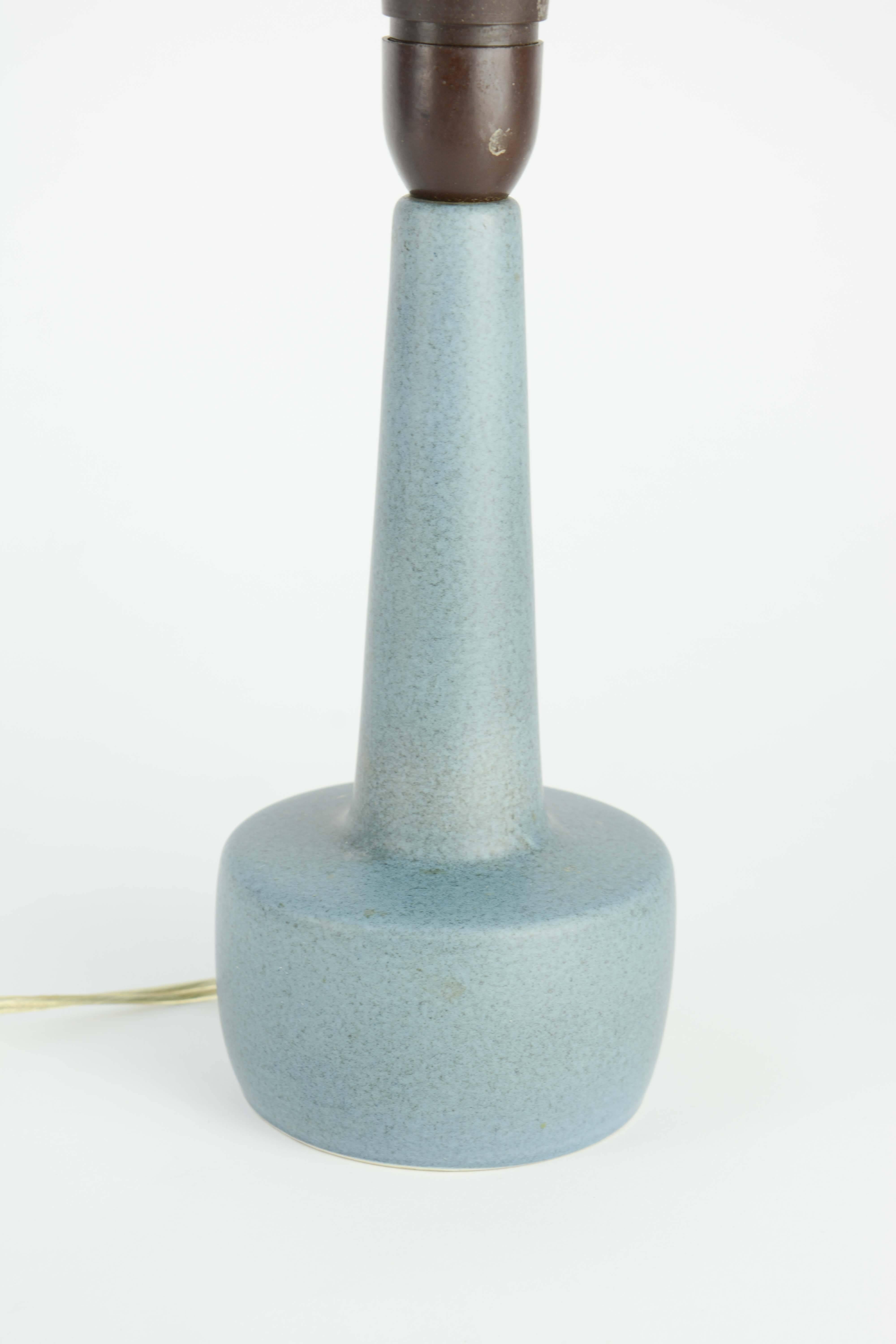 Petite Caribbean Blue Ceramic Table Lamp R A for Soholm of Denmark In Good Condition For Sale In Portland, OR