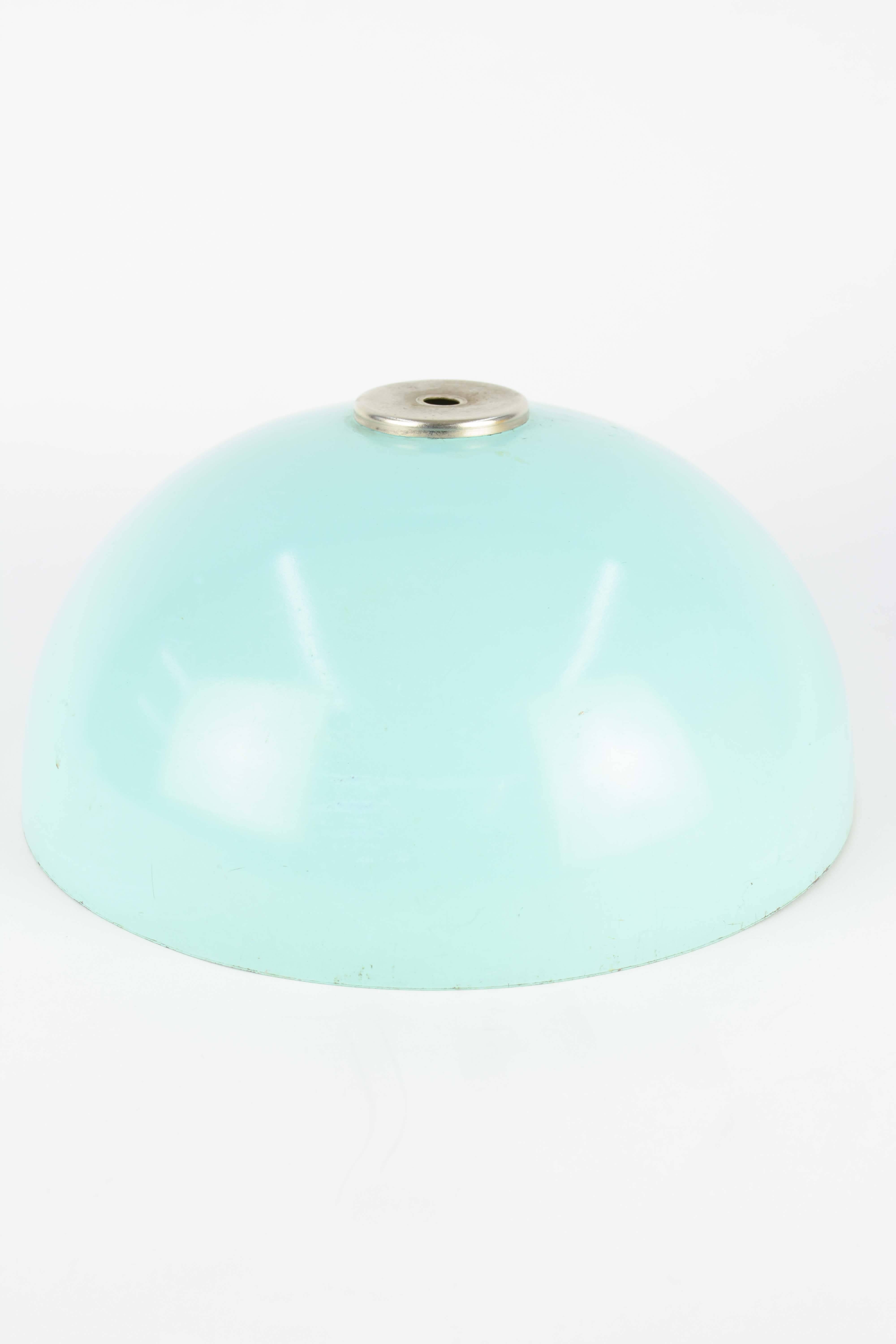 Aluminum Stunning 1940s Aqua Blue French Desk Lamp with Faux Ivory Stem