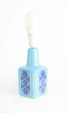 Delightful Danish Blue Ceramic Lamp with Radio Frequency Motto