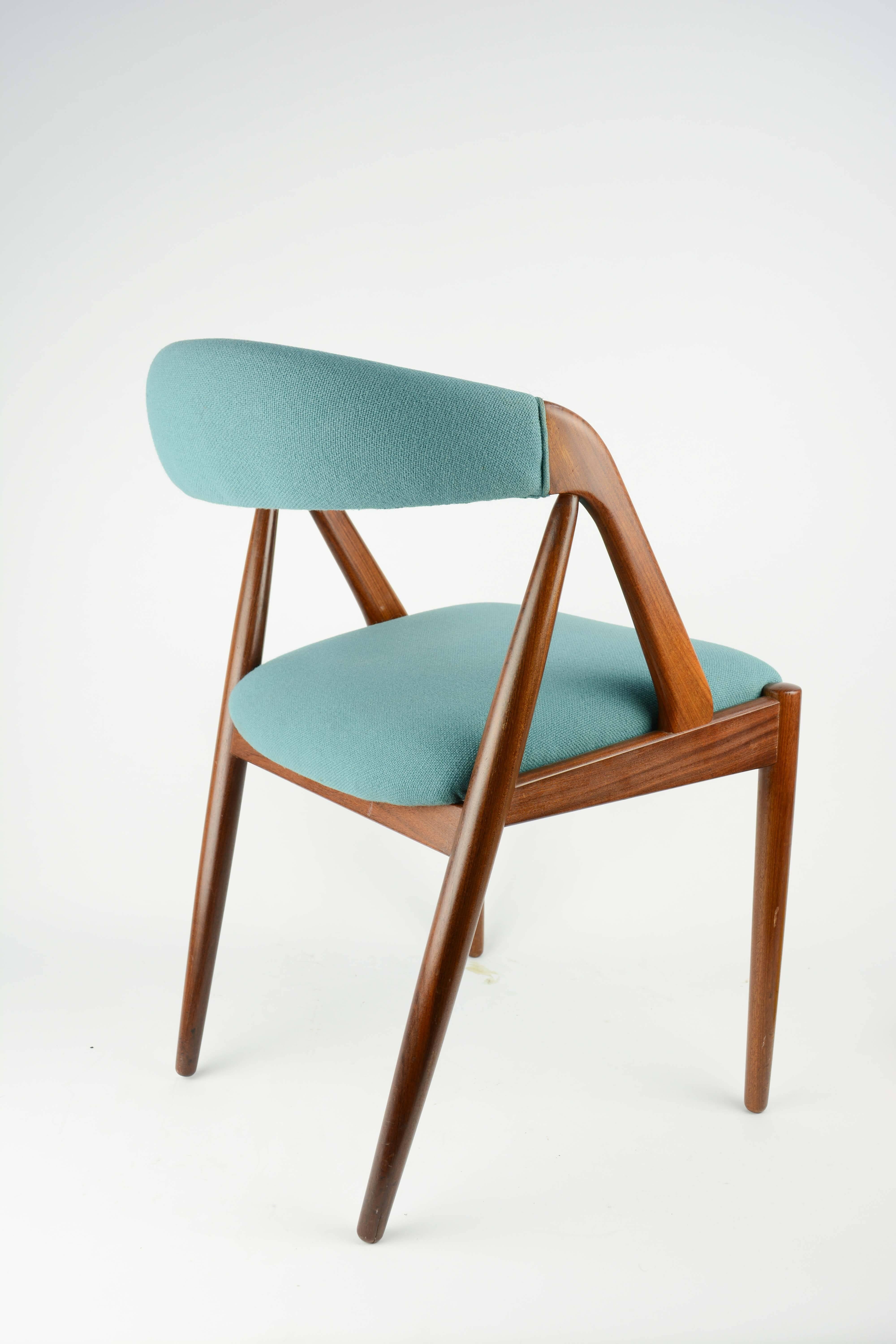 Set of Six Kai Kristiansen Model 31 Dining Chair in Teak and Danish Wool 1