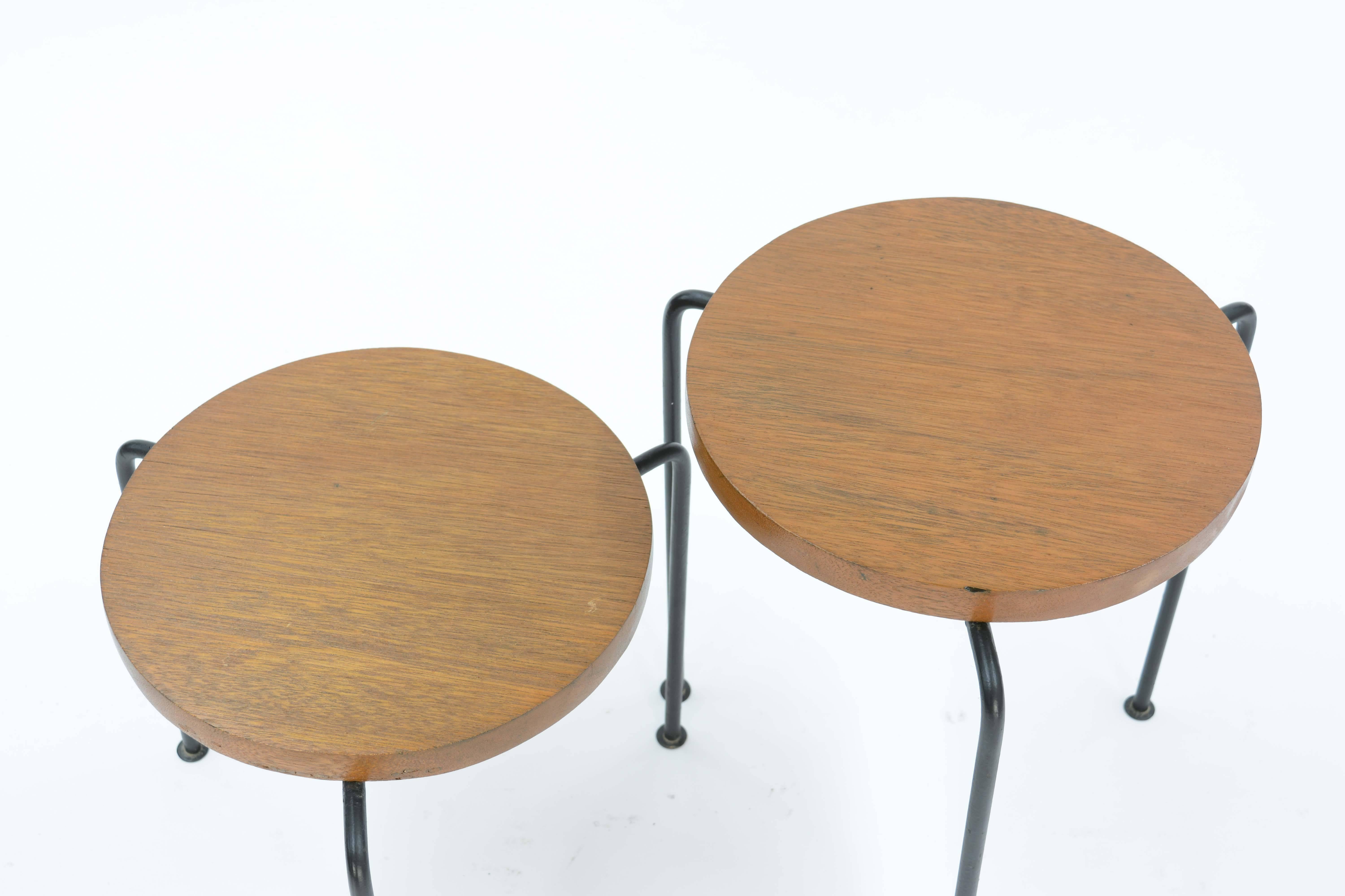Mid-Century Modern Set of Two Luther Conover Nesting Stools or Side Tables by Pacific Design Group