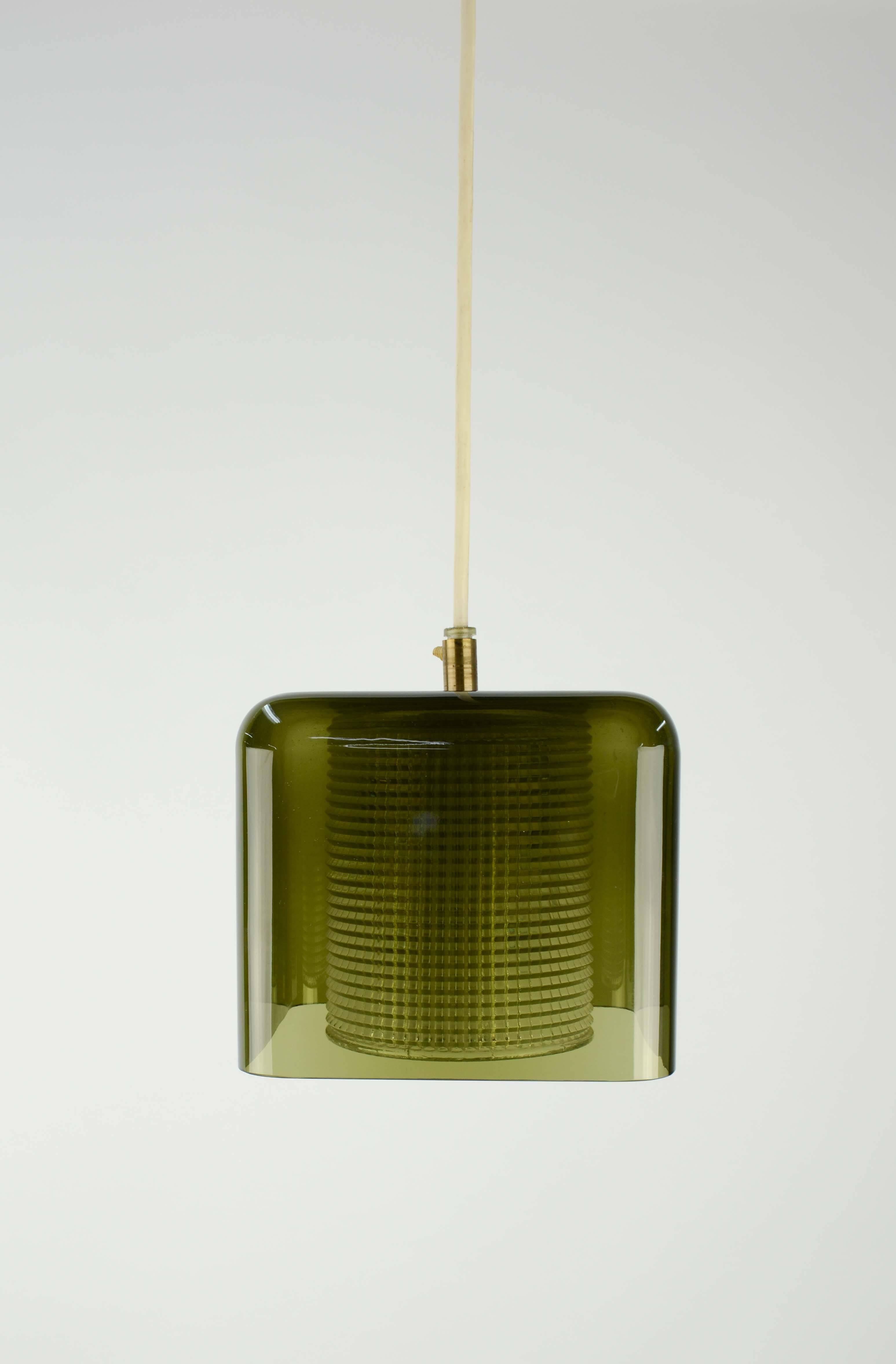 Late 20th Century Pair of Carl Fagerlund Pendant Lights for Orrefors in Smoked Glass