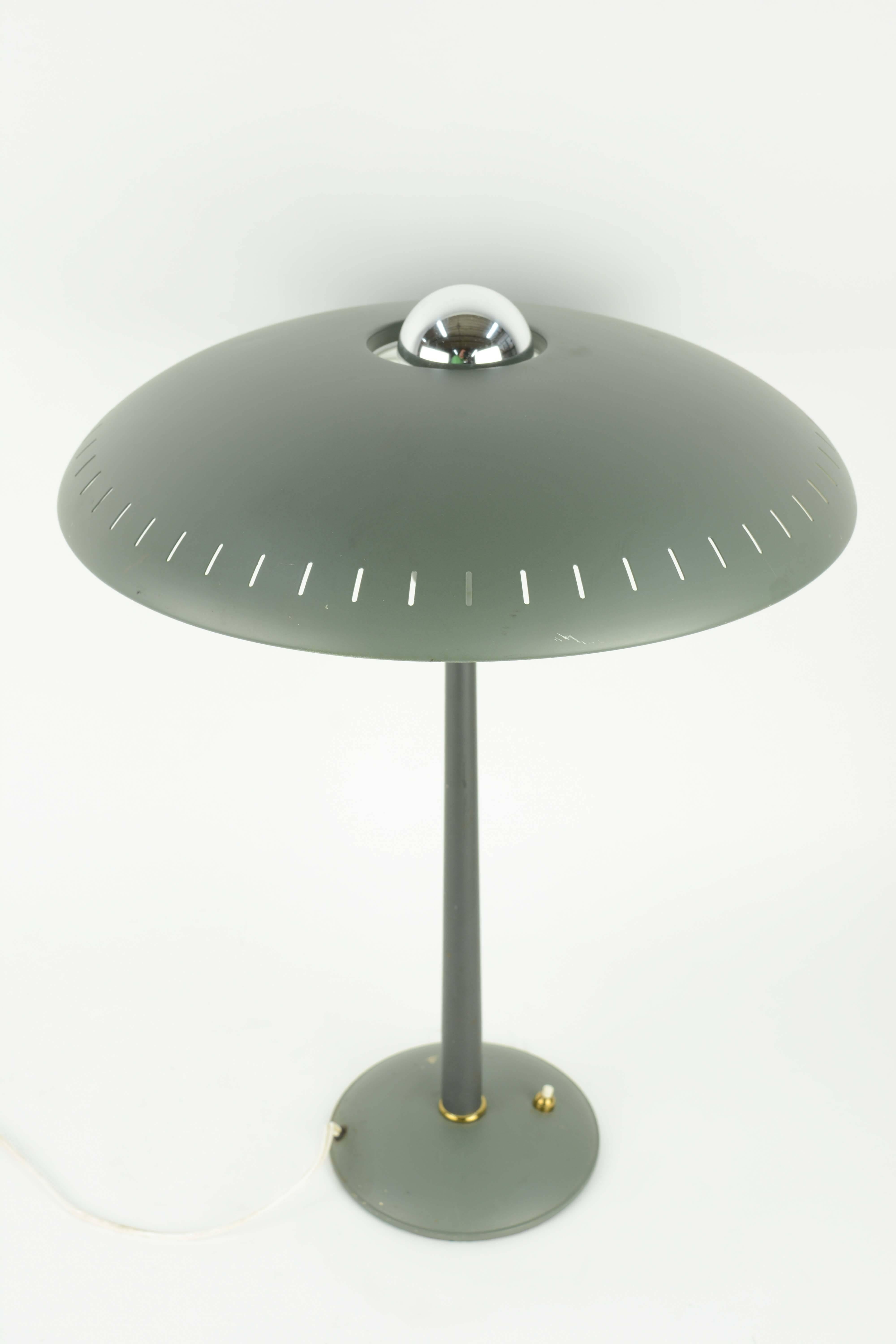Mid-20th Century Louis Kaiff UFO Table Lamp in Green for Phillips