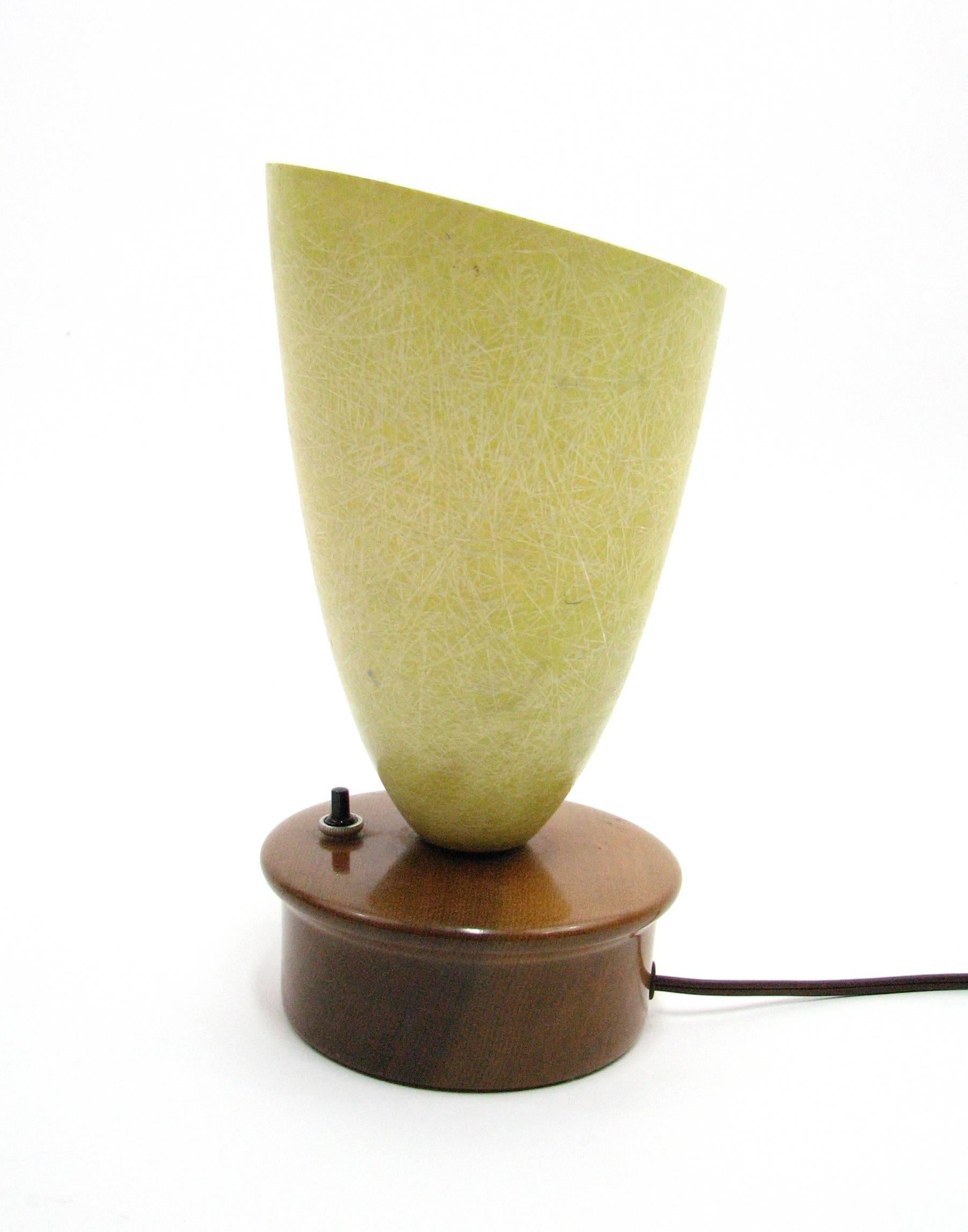 Mid-Century Modern Mid-Century Uplight Lamp with Fiberglass Shade and Oregon Myrtlewood Base For Sale
