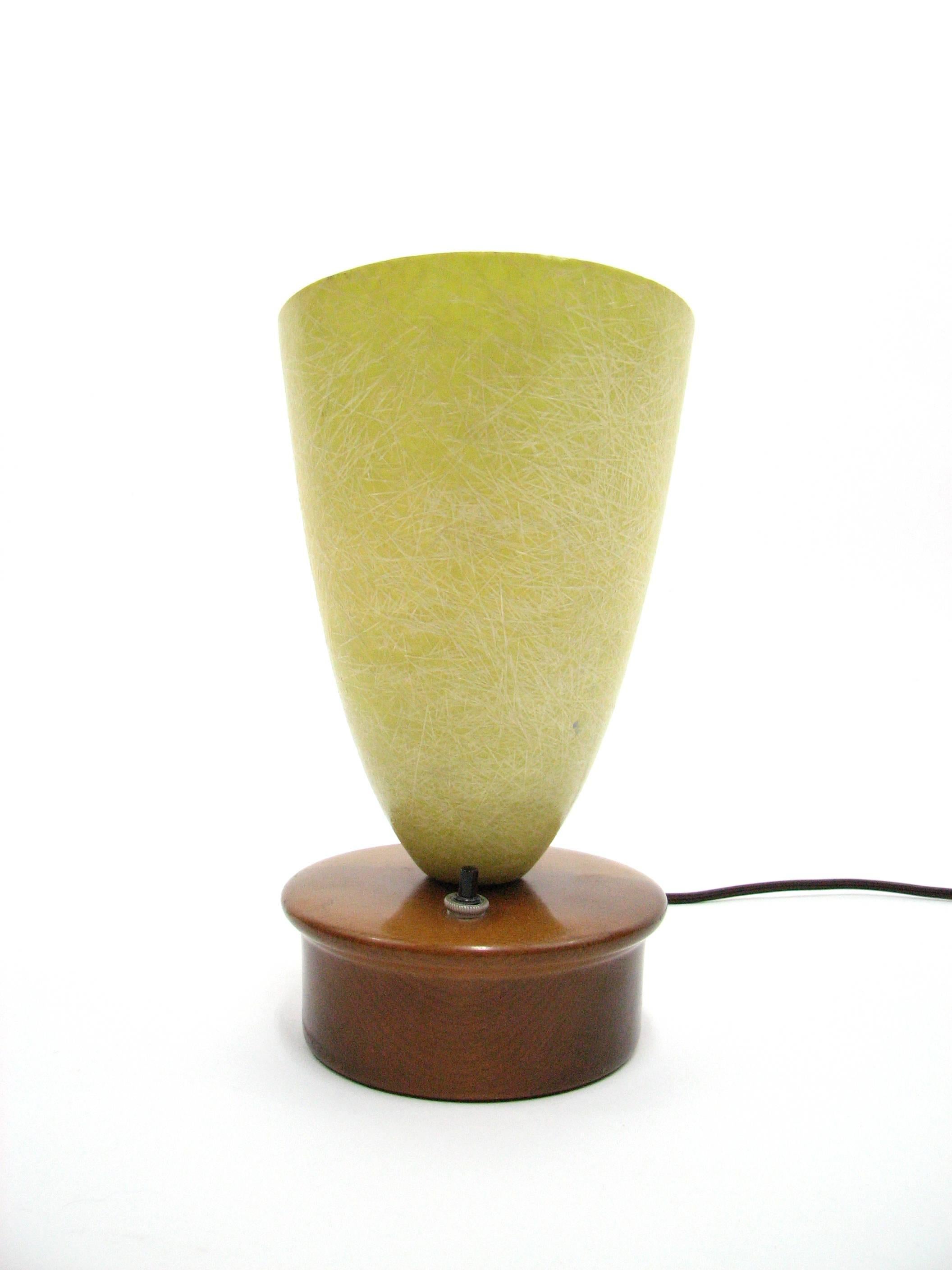Mid-20th Century Mid-Century Uplight Lamp with Fiberglass Shade and Oregon Myrtlewood Base For Sale