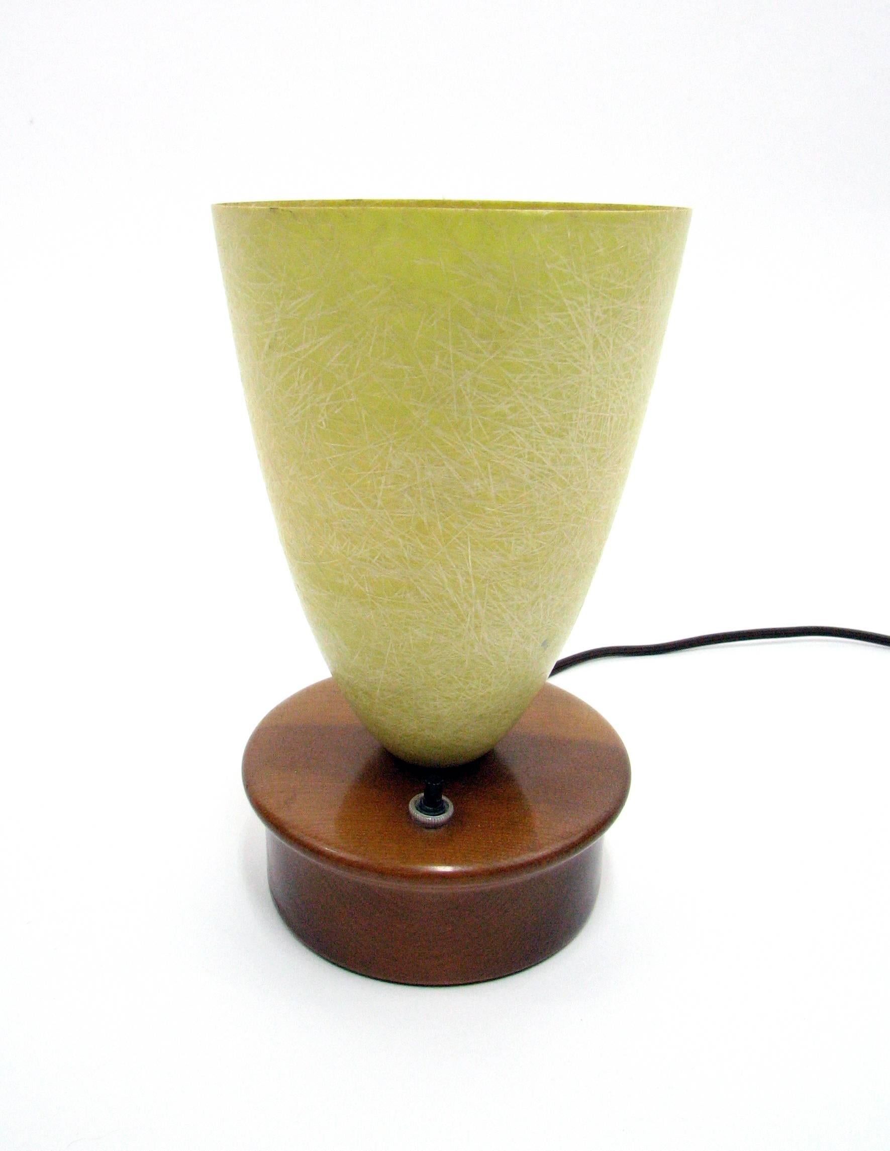 Mid-Century Uplight Lamp with Fiberglass Shade and Oregon Myrtlewood Base For Sale 1