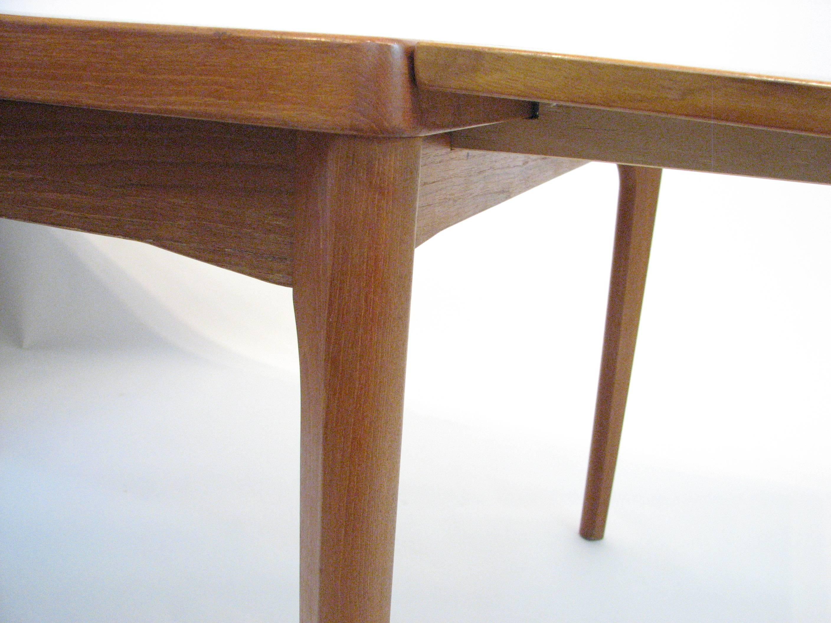 Midcentury Danish Teak Dining Table with Pull-Out Leaves by Henning Kjærnulf 2