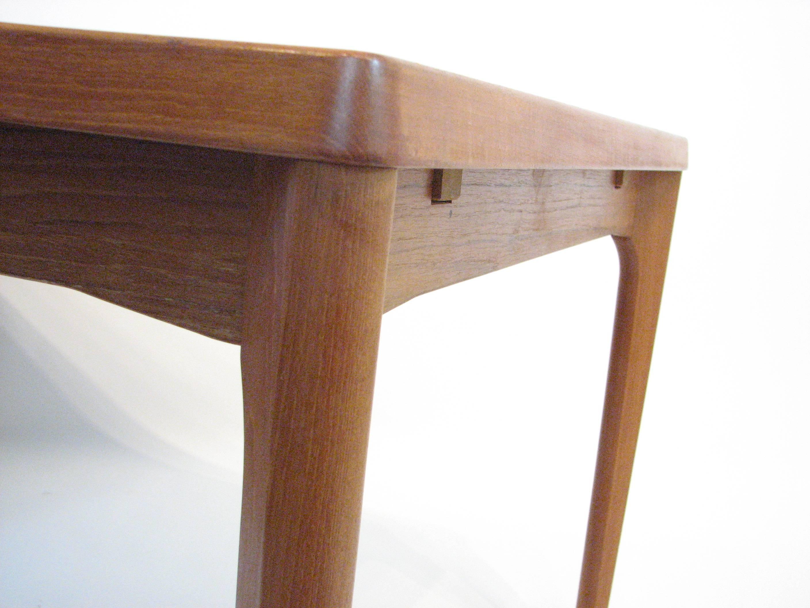 Midcentury Danish Teak Dining Table with Pull-Out Leaves by Henning Kjærnulf 1