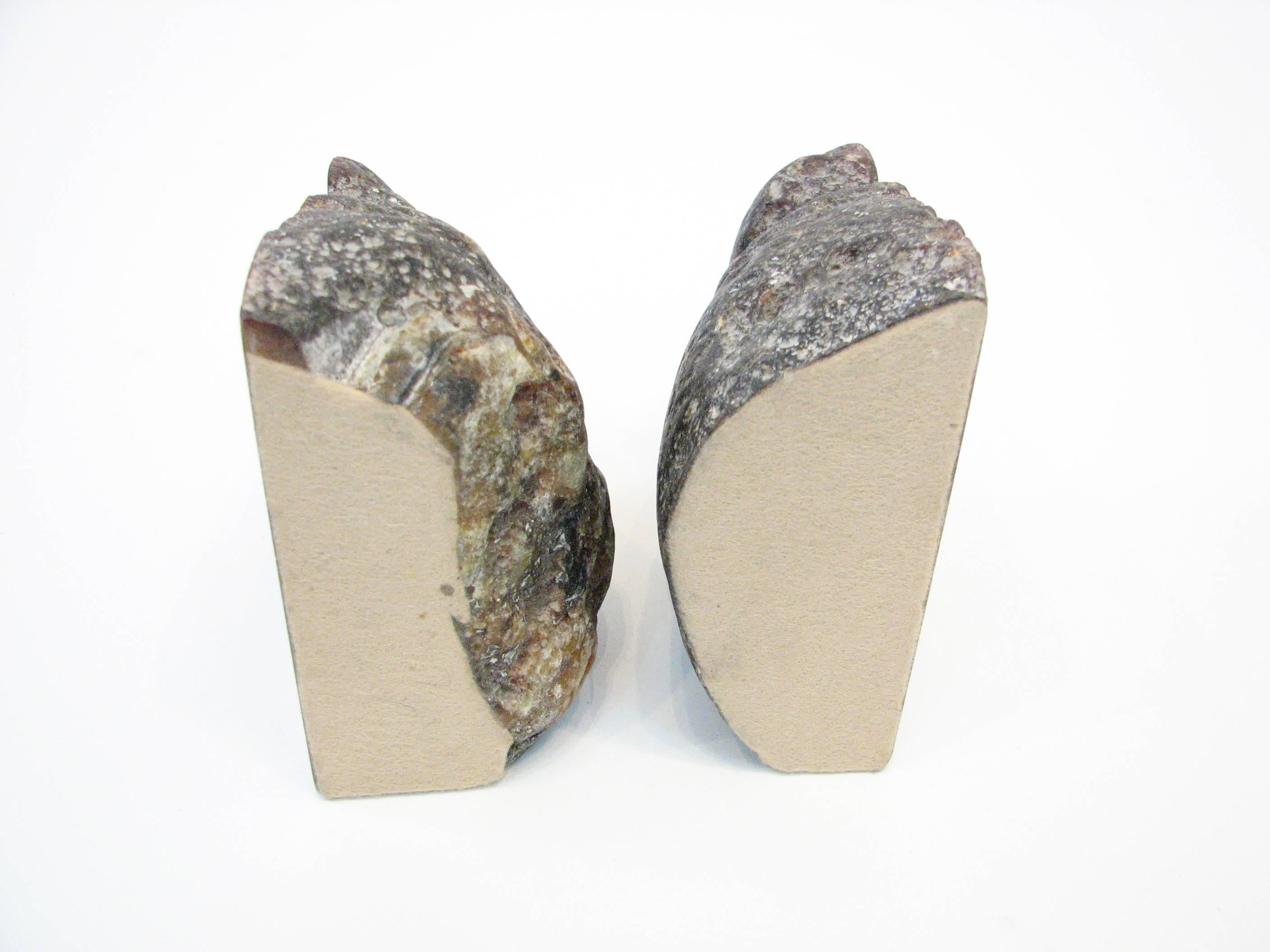 Mid-20th Century Pair of Mid-Century Brazilian Agate Bookends For Sale