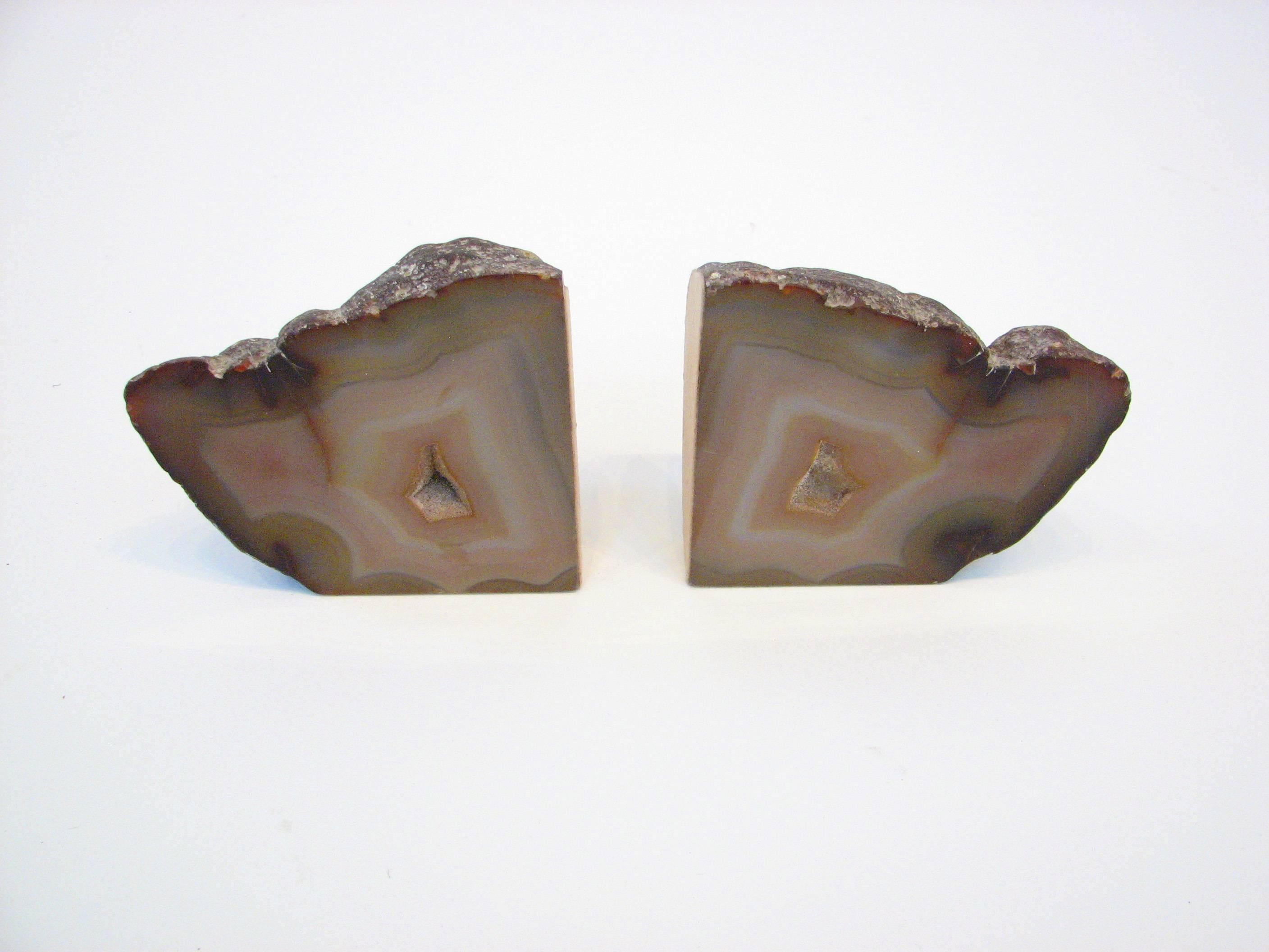 Mid-Century Modern Pair of Mid-Century Brazilian Agate Bookends For Sale