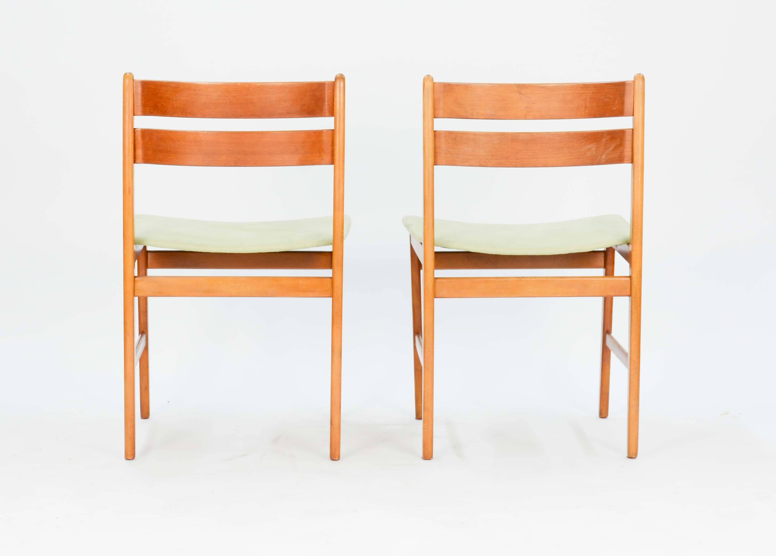 Handsome Set of Six Danish Curved Back Teak Dining Chairs after Kurt Ostervig 1