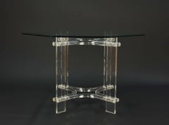 Lucite and Glass Dining Set after Charles Hollis Jones by Hill Furniture