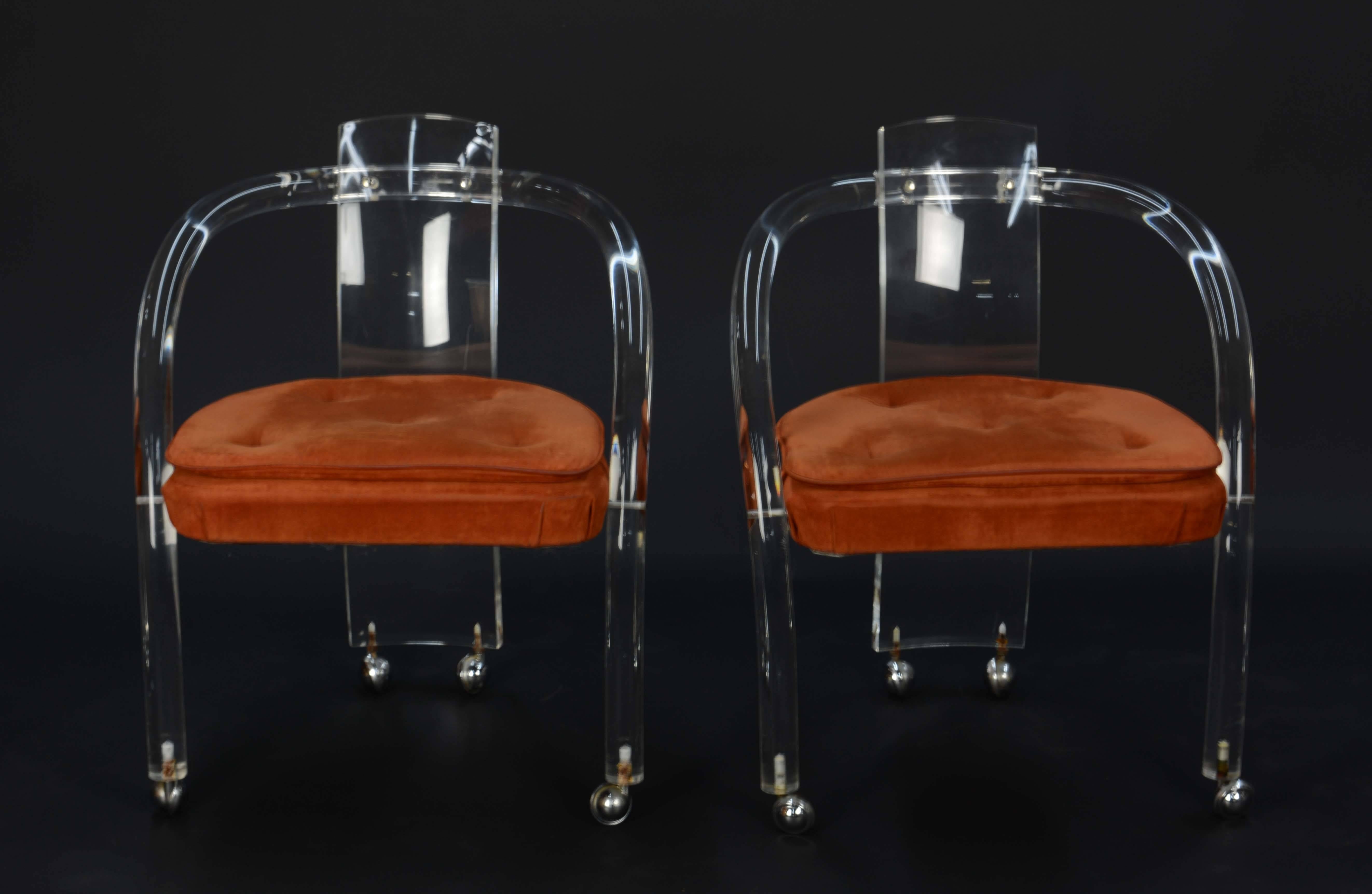 Lucite and Glass Dining Set after Charles Hollis Jones by Hill Furniture For Sale 1