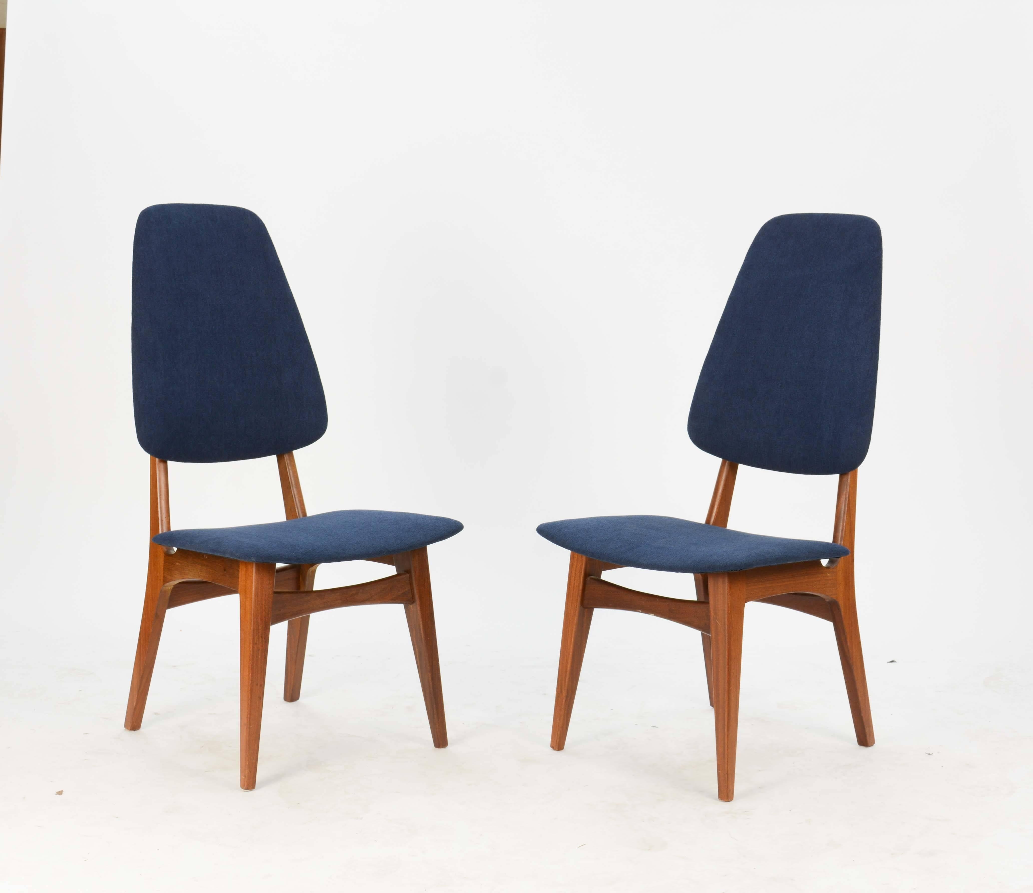 Norwegian Set of Six Sorheim Bruk's Afromosia High Back Dining Chairs of Norway