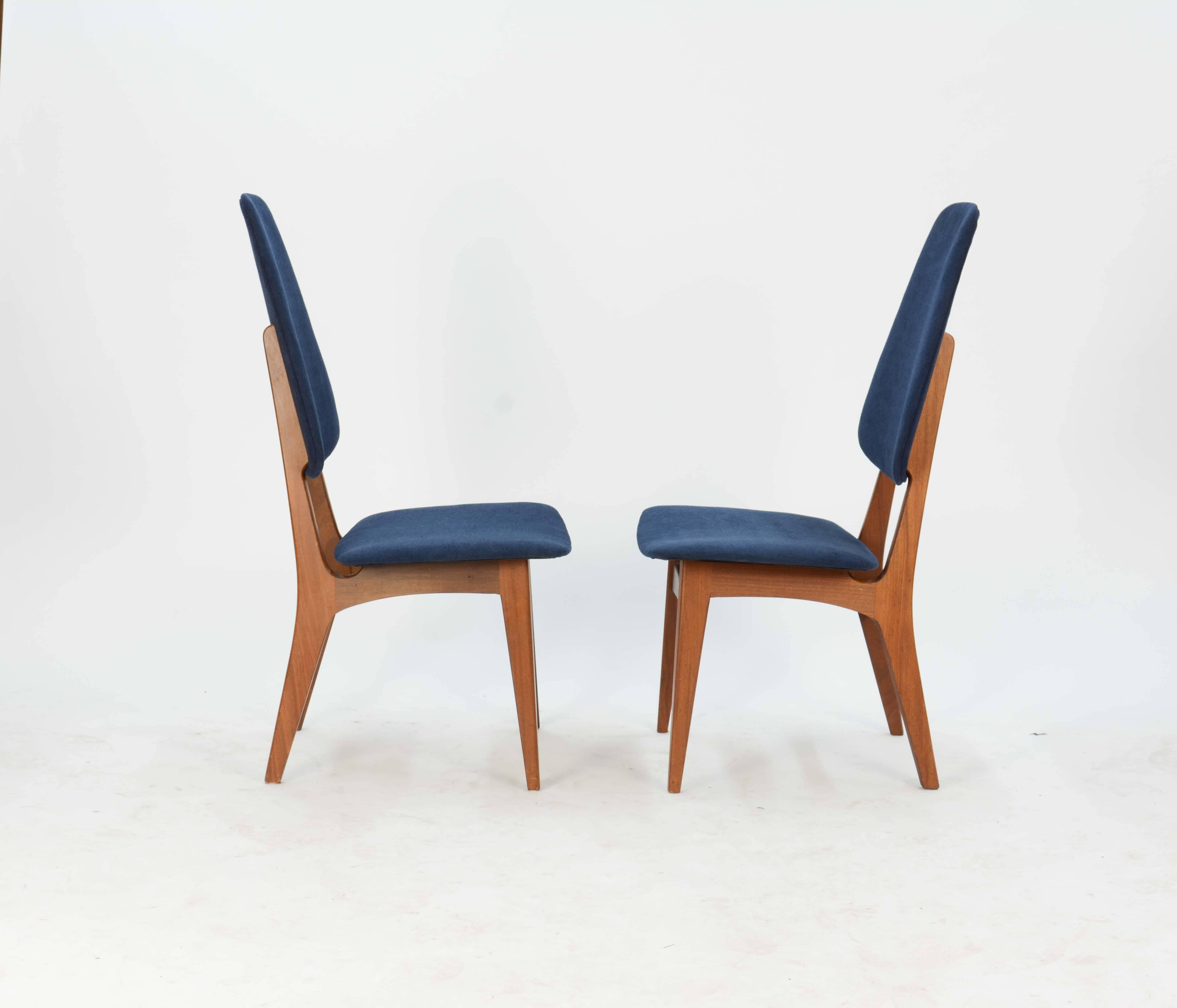 Walnut Set of Six Sorheim Bruk's Afromosia High Back Dining Chairs of Norway